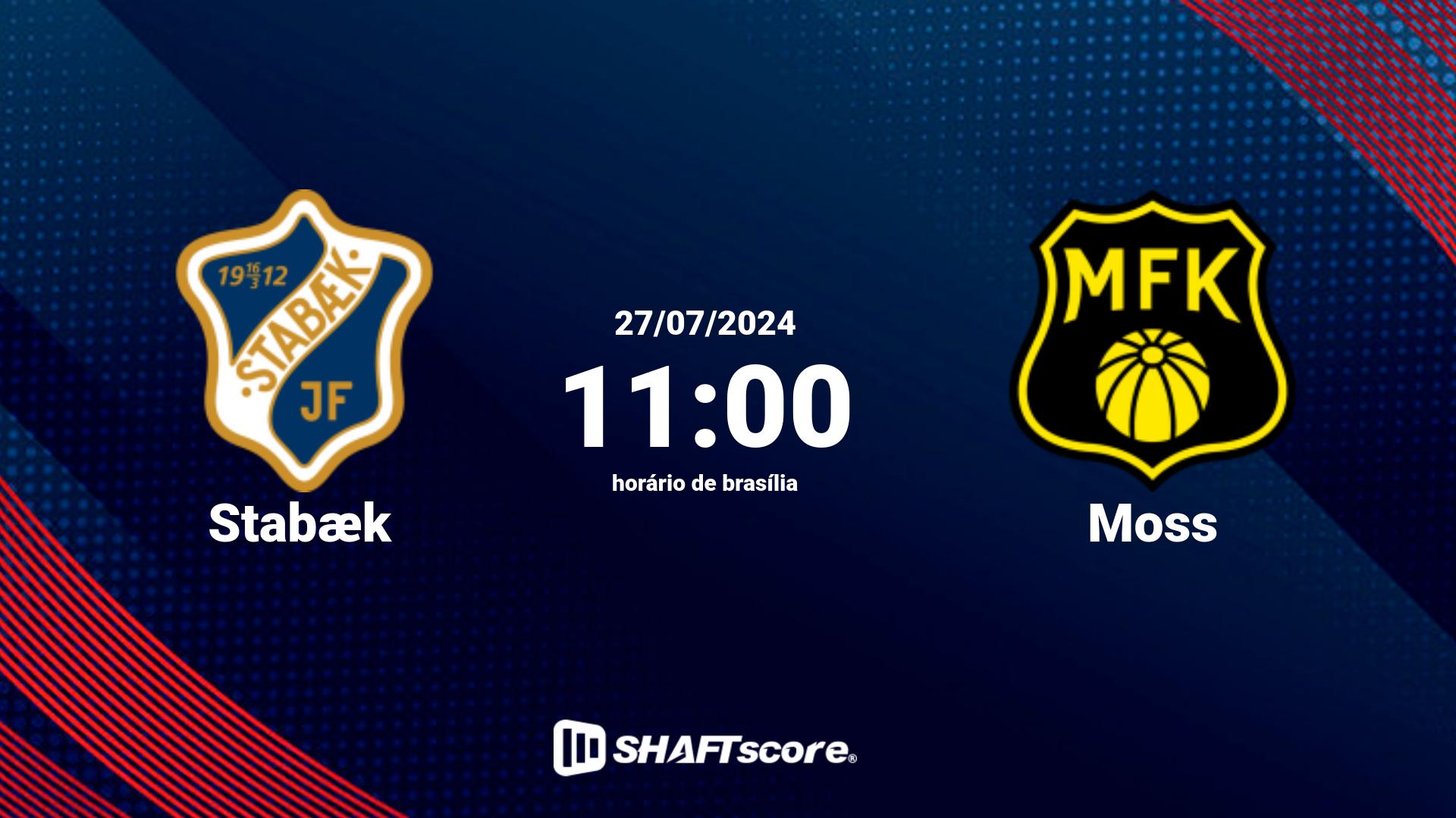 Estatísticas do jogo Stabæk vs Moss 27.07 11:00