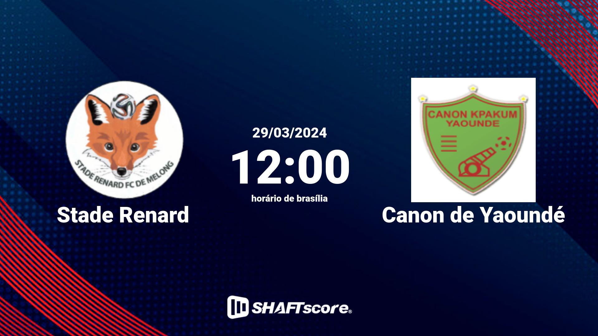 Estatísticas do jogo Stade Renard vs Canon de Yaoundé 29.03 12:00