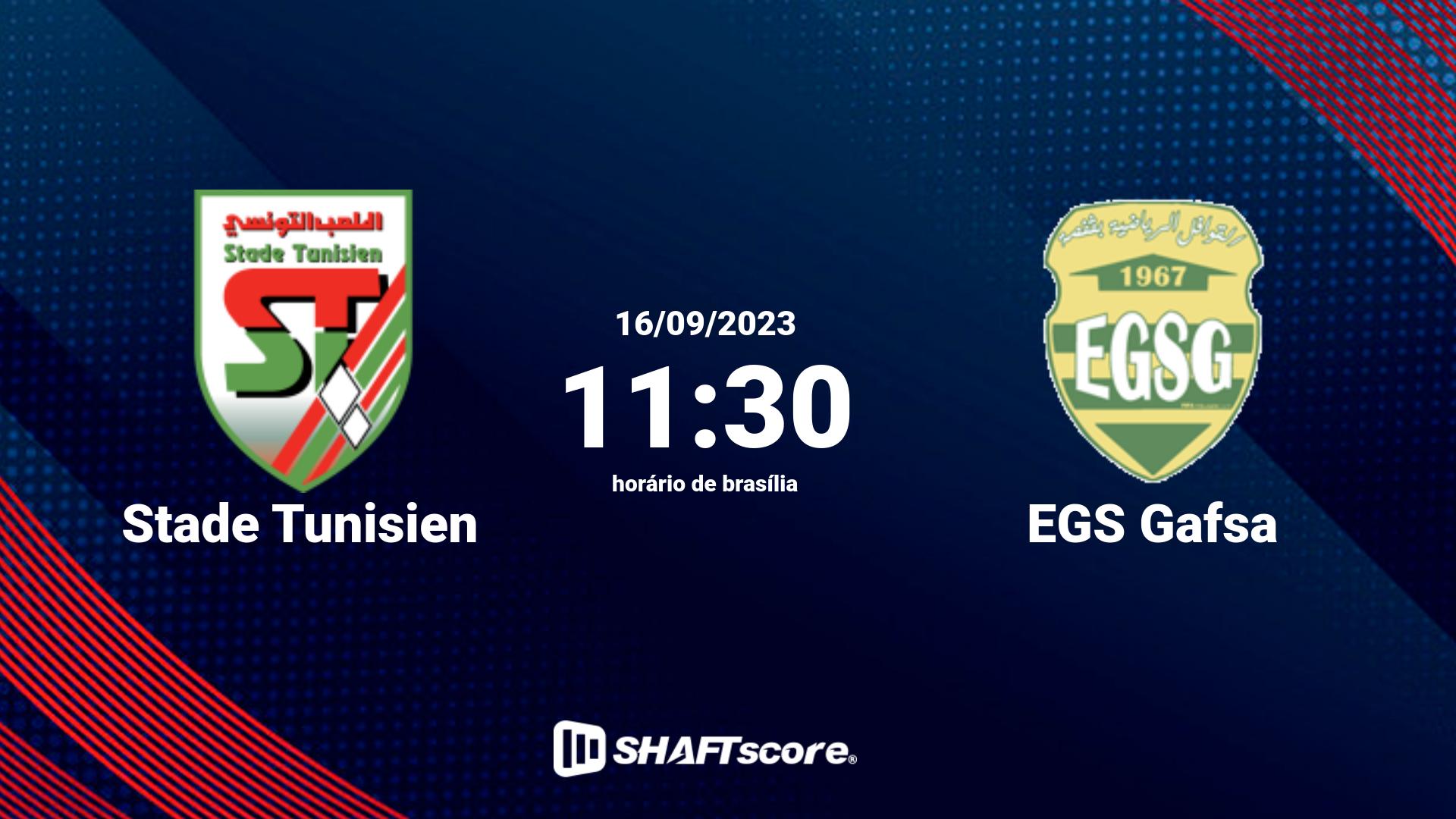 Estatísticas do jogo Stade Tunisien vs EGS Gafsa 16.09 11:30