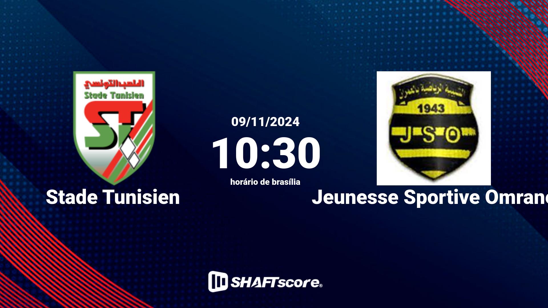 Estatísticas do jogo Stade Tunisien vs Jeunesse Sportive Omrane 09.11 10:30