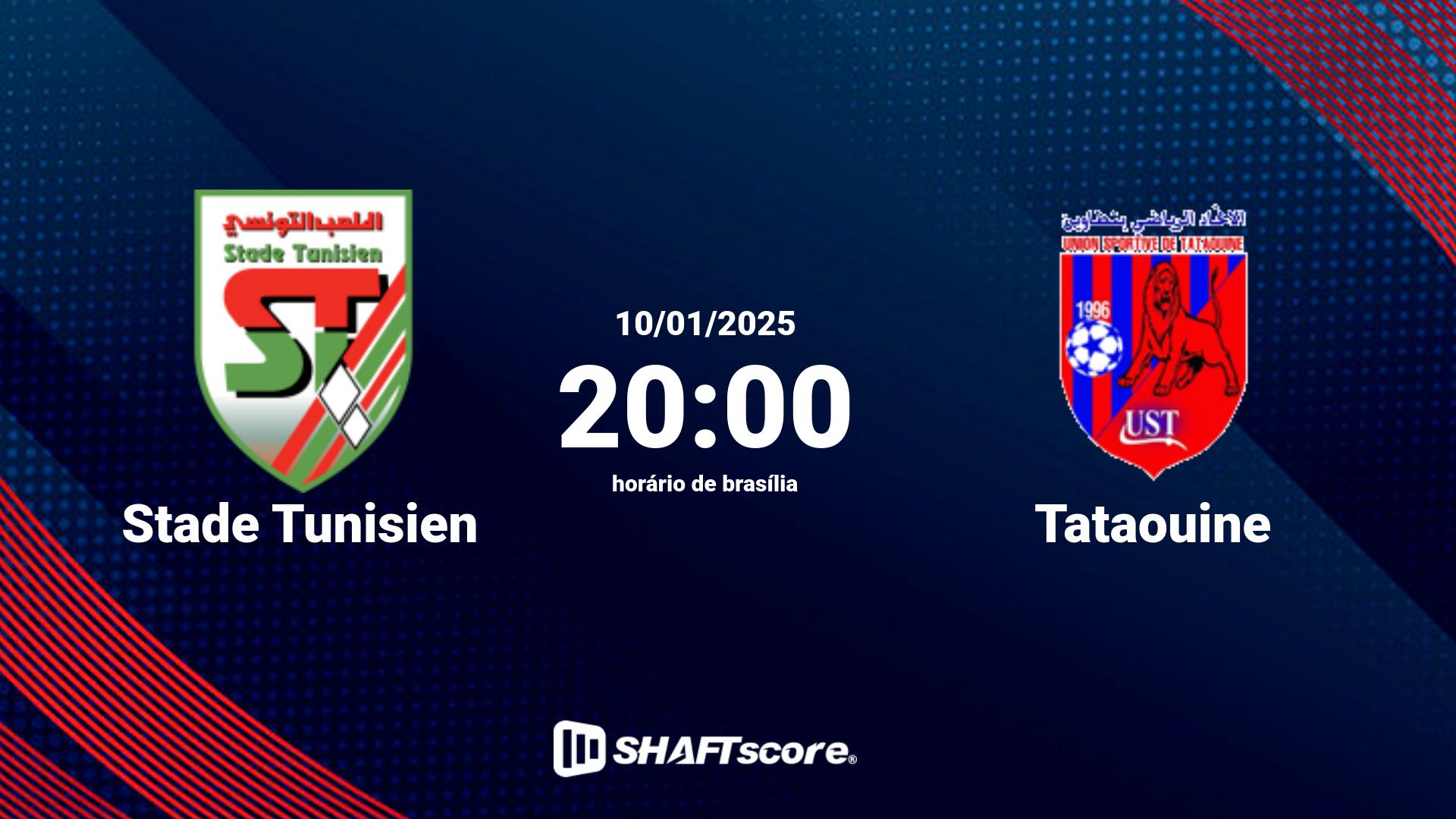 Estatísticas do jogo Stade Tunisien vs Tataouine 10.01 20:00