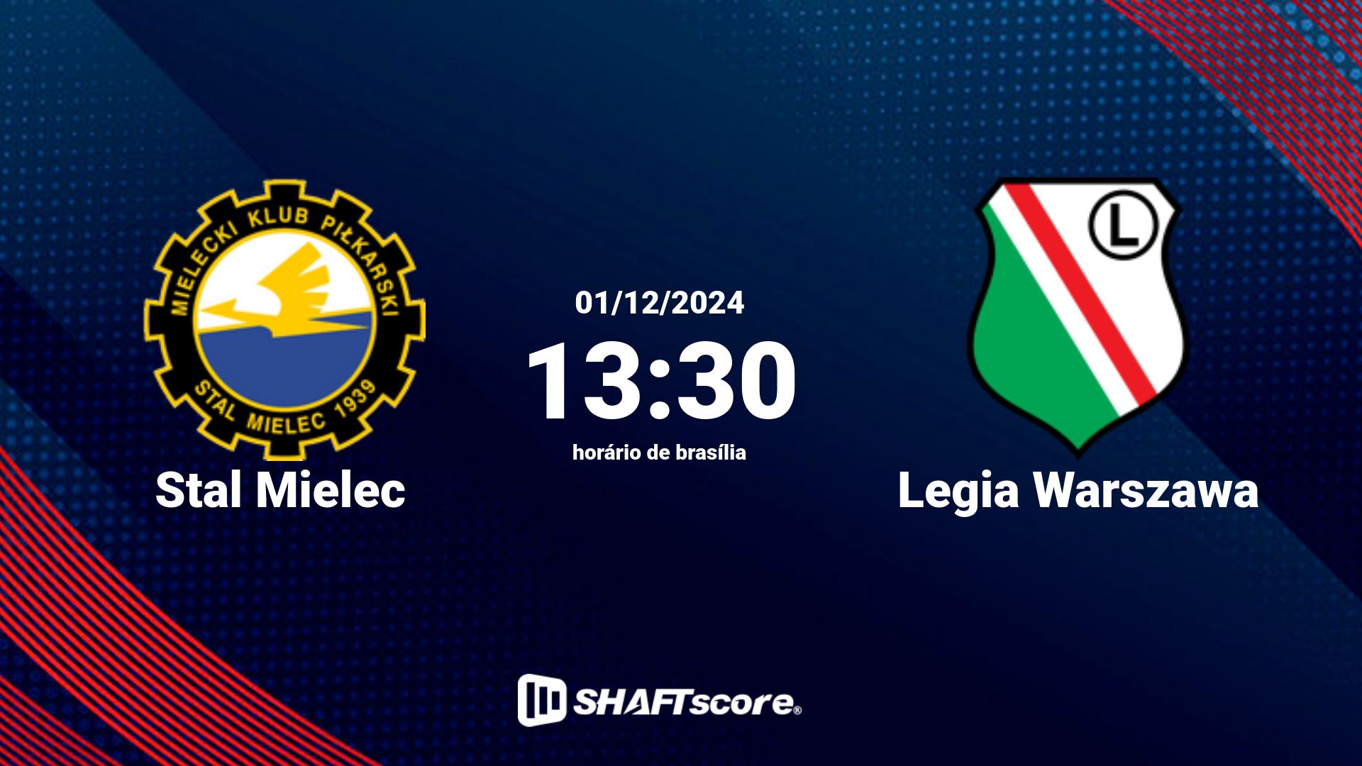 Estatísticas do jogo Stal Mielec vs Legia Warszawa 01.12 13:30