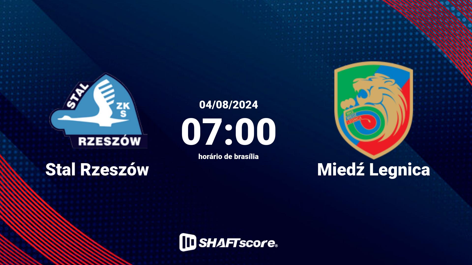 Estatísticas do jogo Stal Rzeszów vs Miedź Legnica 04.08 07:00