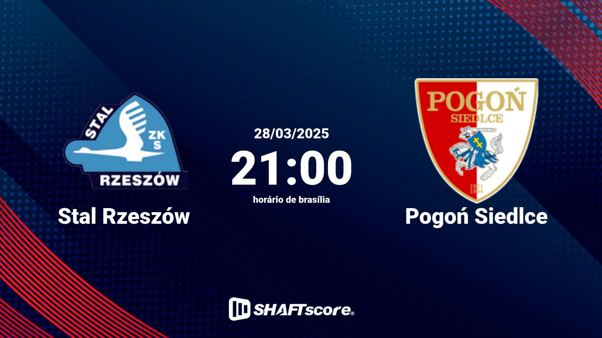 Estatísticas do jogo Stal Rzeszów vs Pogoń Siedlce 28.03 21:00