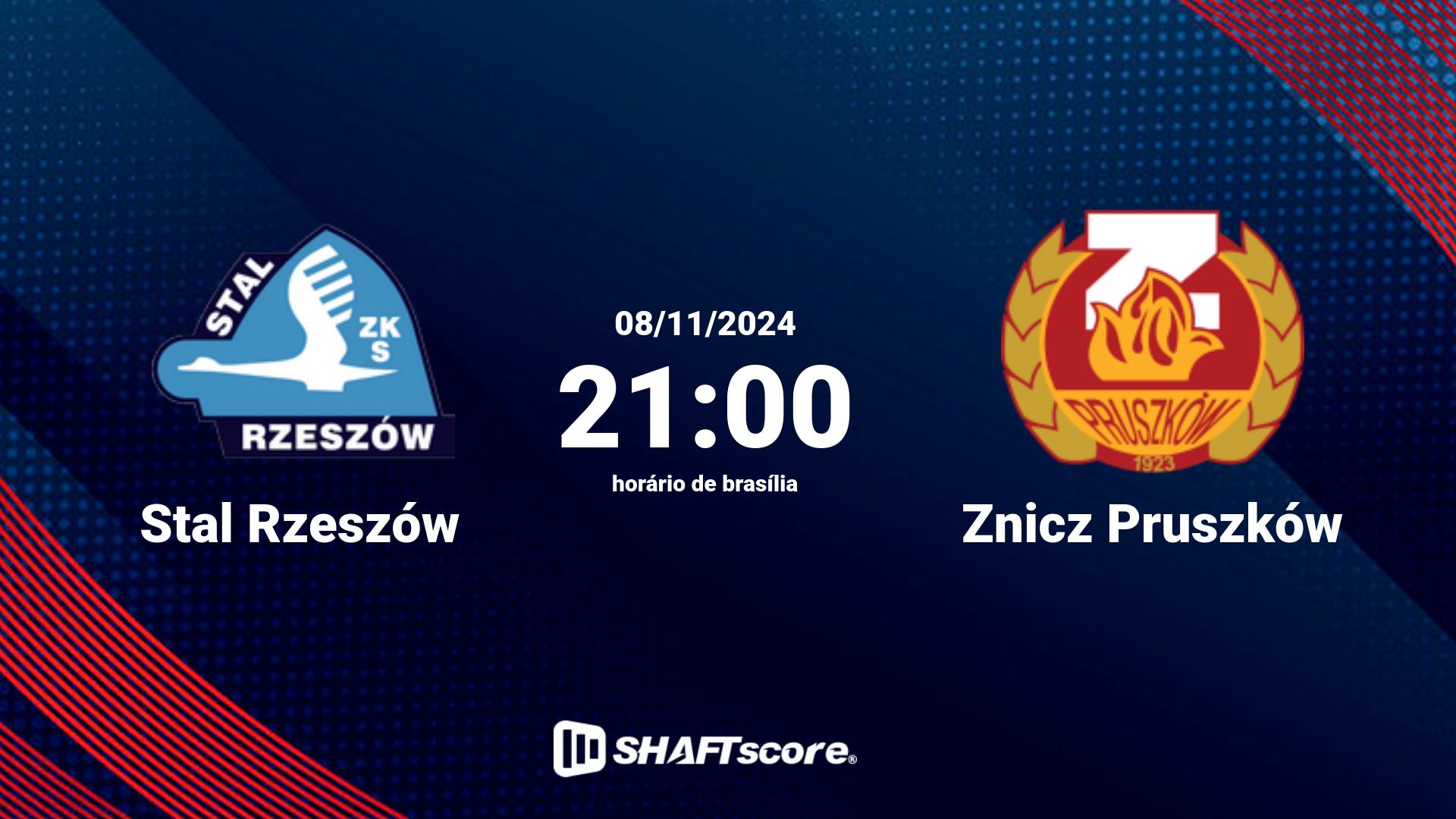 Estatísticas do jogo Stal Rzeszów vs Znicz Pruszków 08.11 21:00