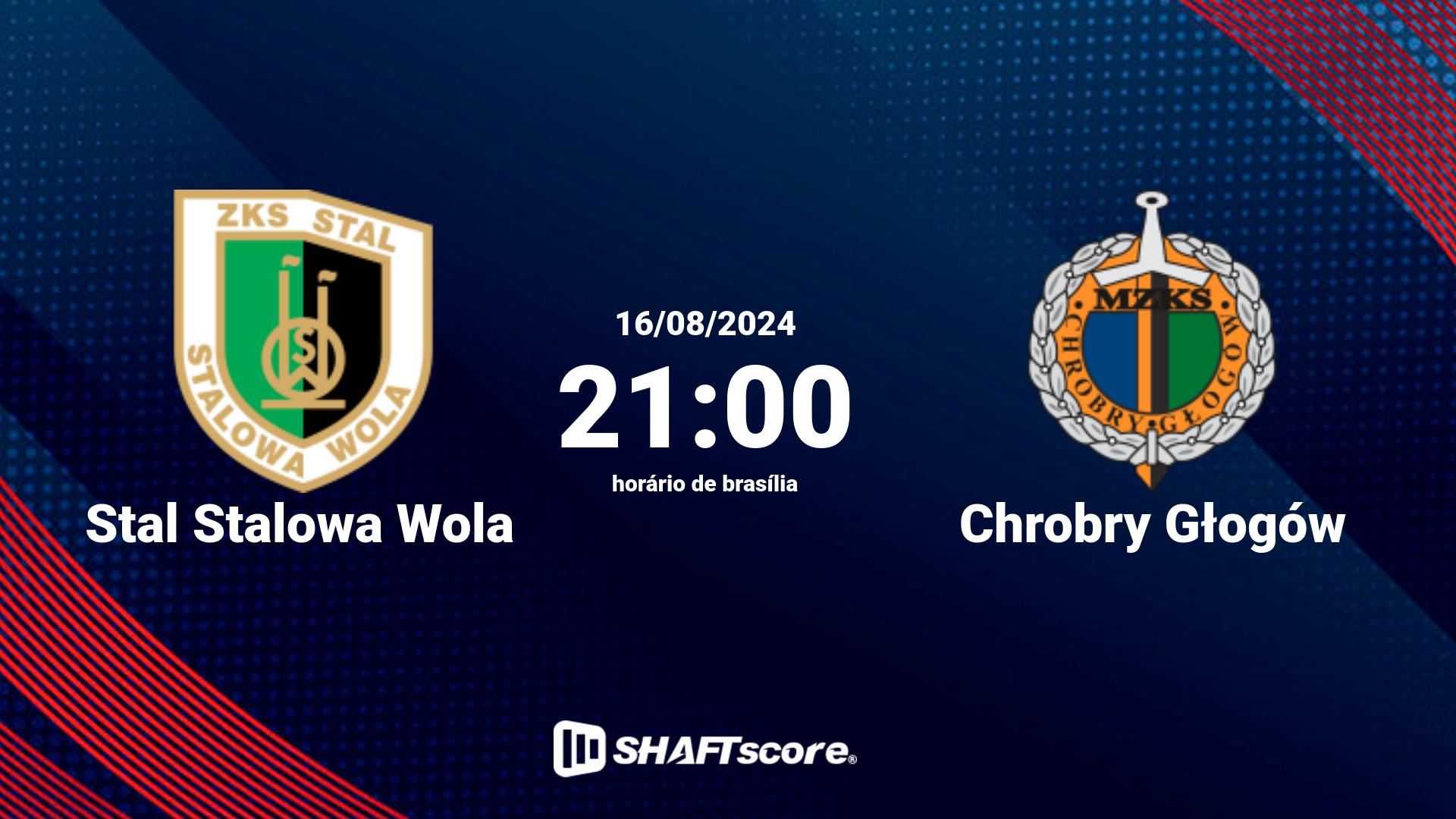 Estatísticas do jogo Stal Stalowa Wola vs Chrobry Głogów 16.08 21:00