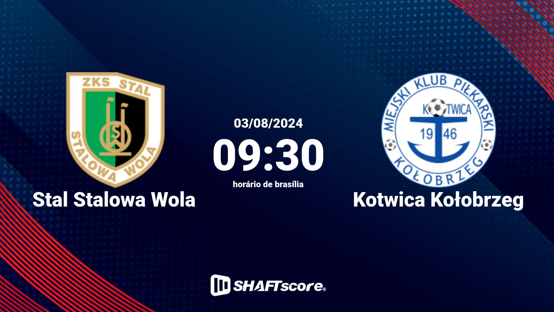 Estatísticas do jogo Stal Stalowa Wola vs Kotwica Kołobrzeg 03.08 09:30