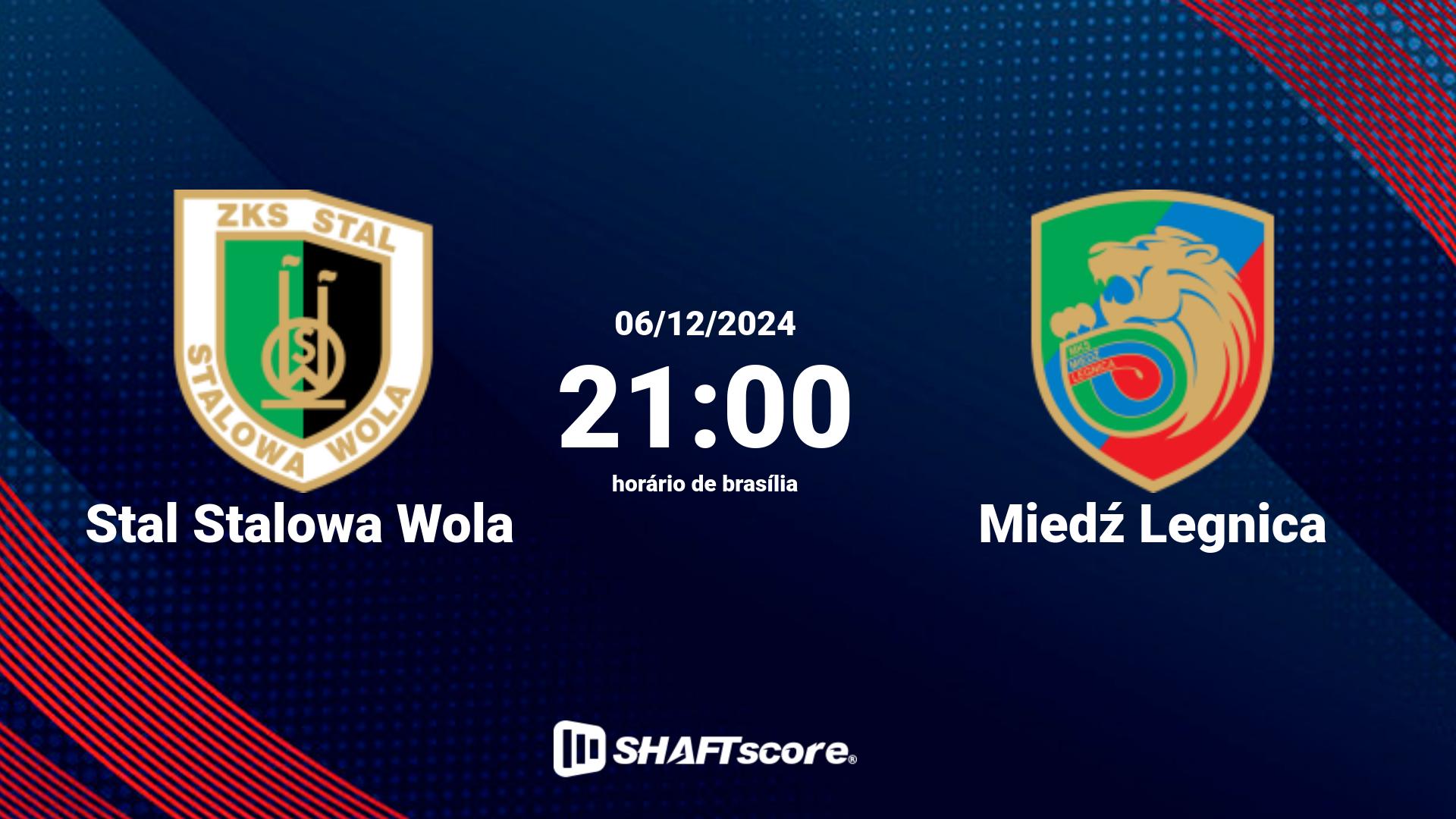 Estatísticas do jogo Stal Stalowa Wola vs Miedź Legnica 06.12 21:00