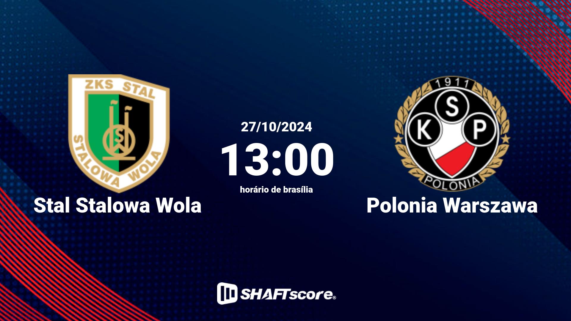 Estatísticas do jogo Stal Stalowa Wola vs Polonia Warszawa 27.10 13:00