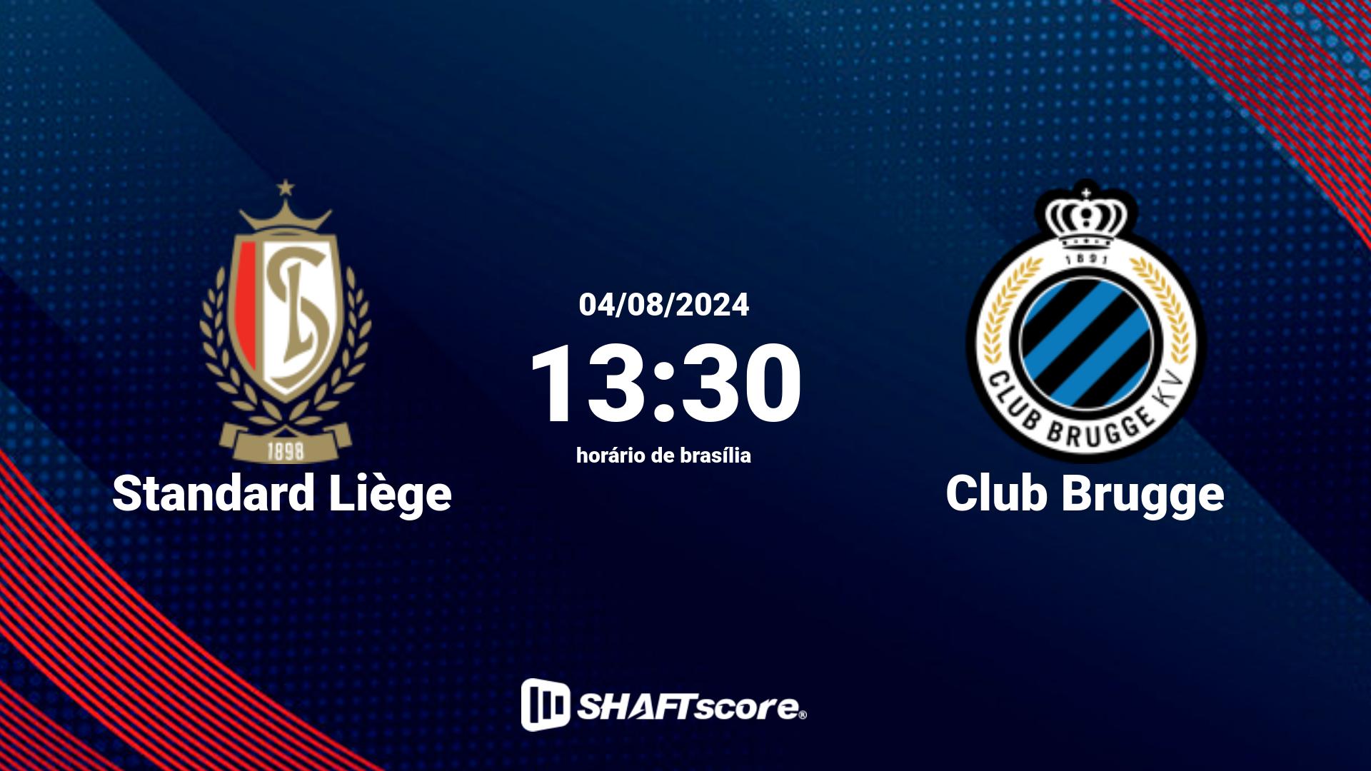 Estatísticas do jogo Standard Liège vs Club Brugge 04.08 13:30