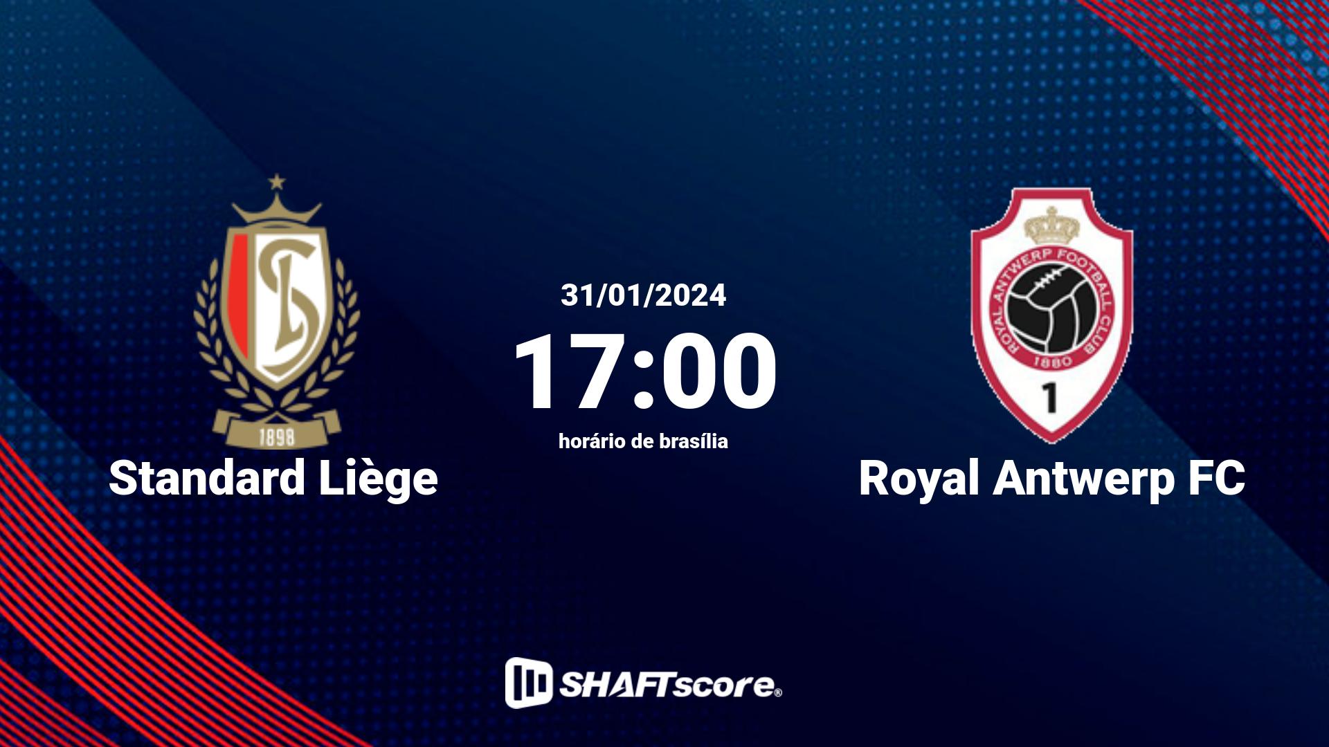 Estatísticas do jogo Standard Liège vs Royal Antwerp FC 31.01 17:00