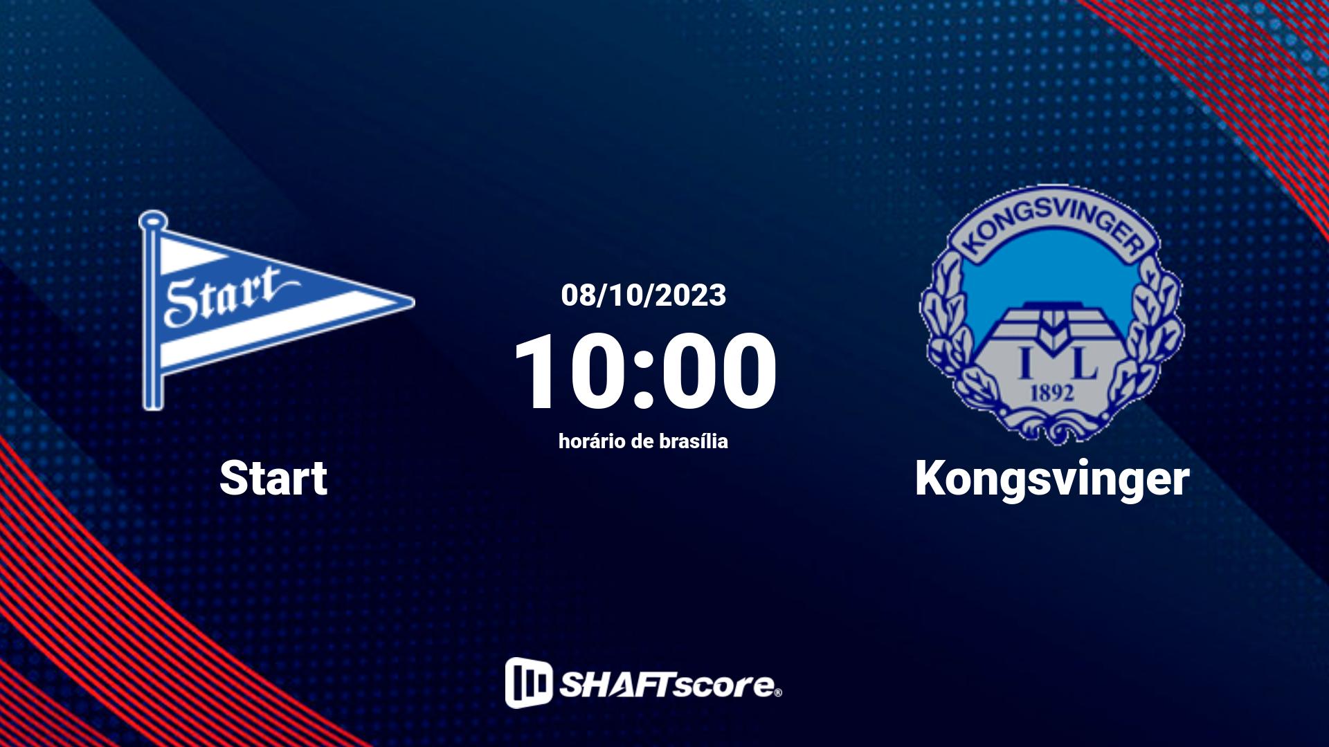 Estatísticas do jogo Start vs Kongsvinger 08.10 10:00
