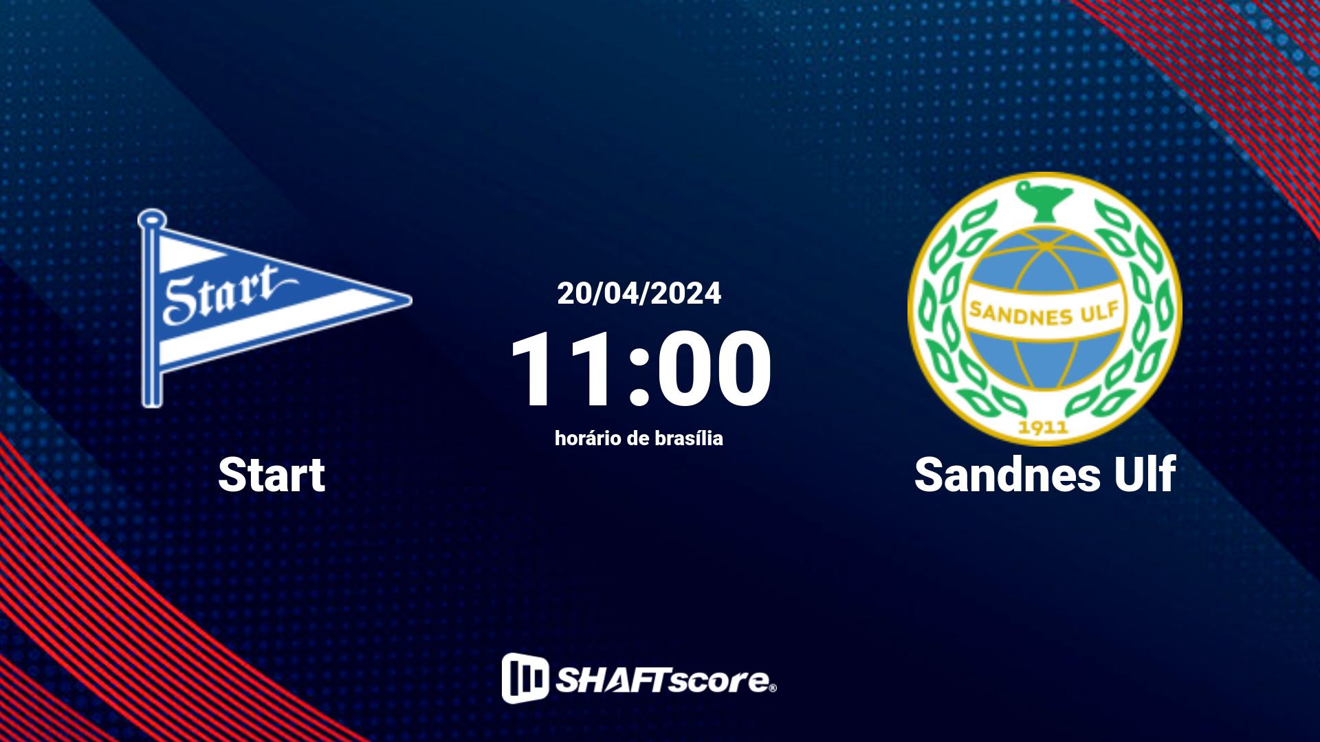 Estatísticas do jogo Start vs Sandnes Ulf 20.04 11:00