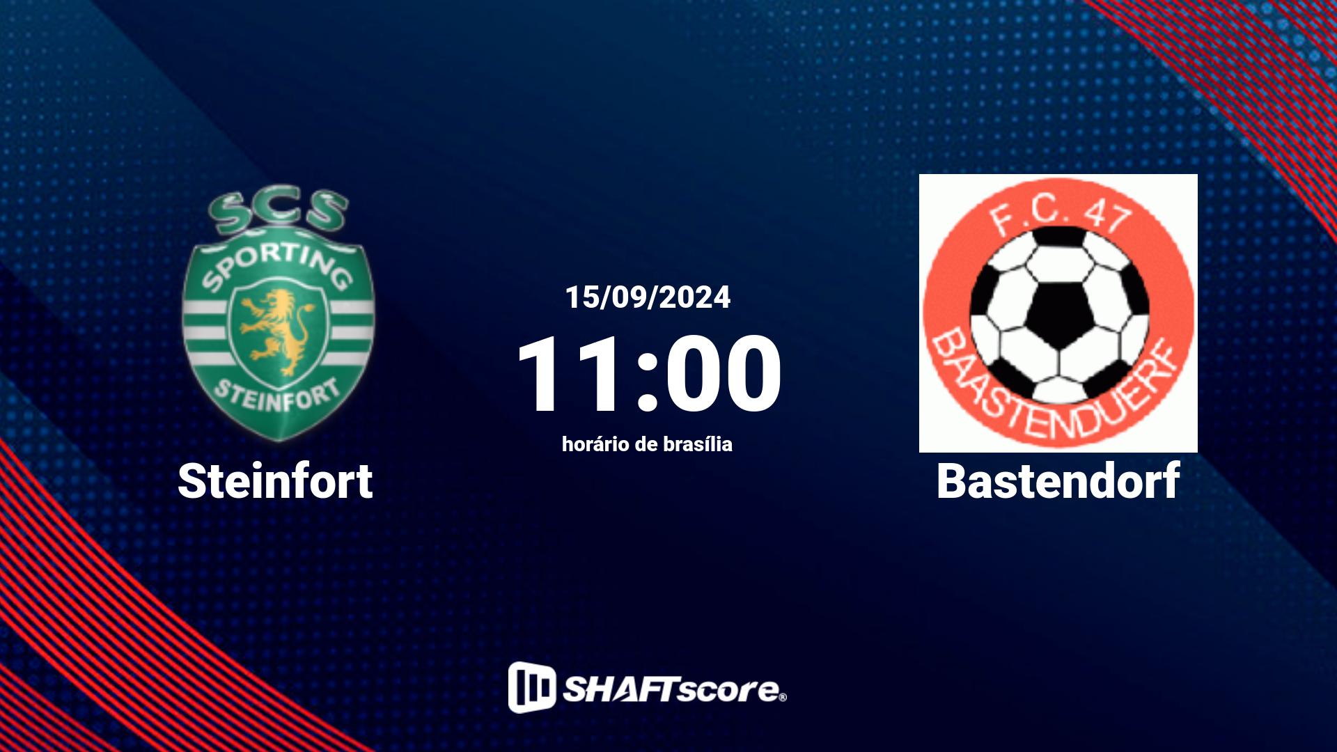 Estatísticas do jogo Steinfort vs Bastendorf 15.09 11:00