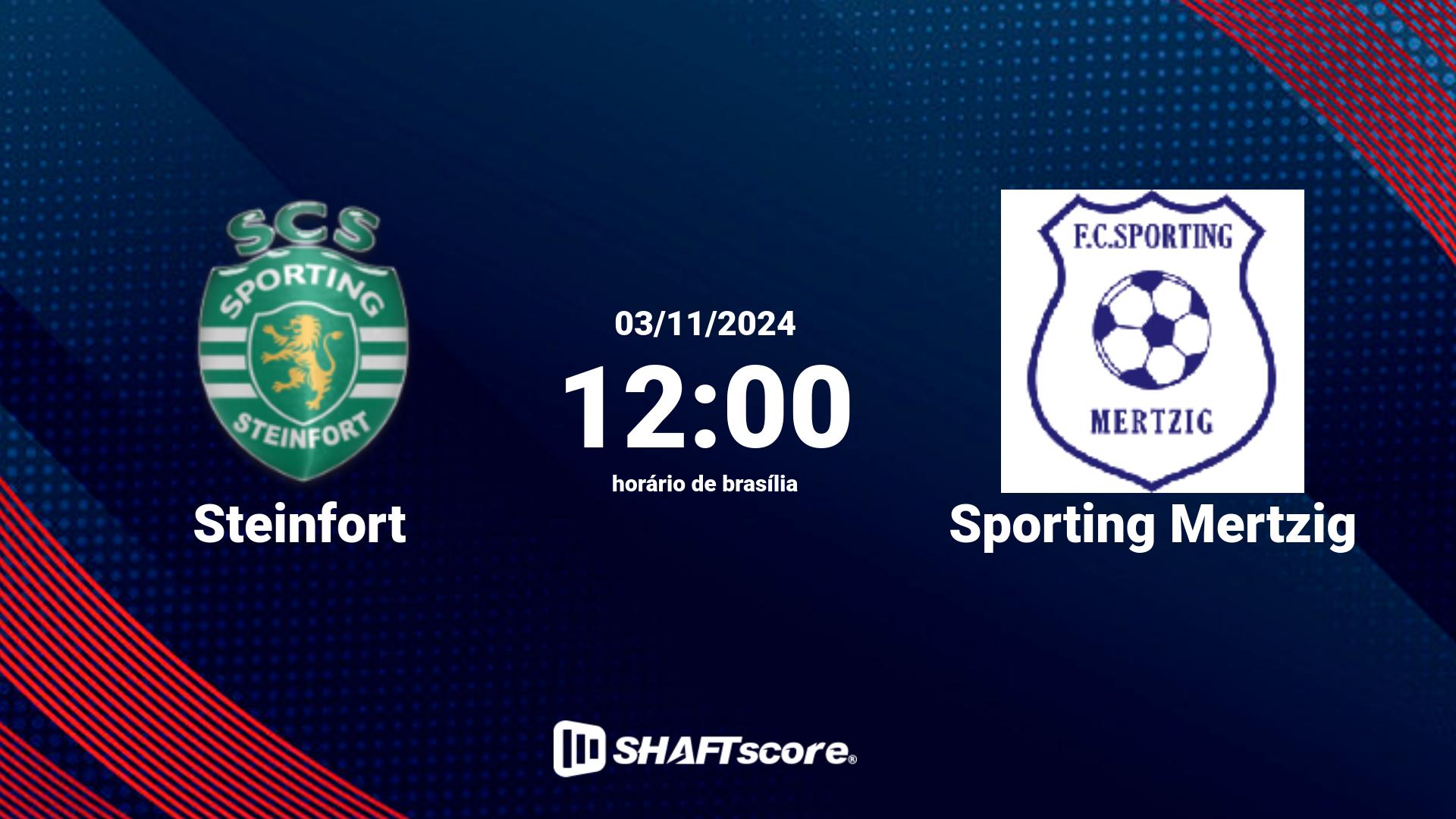 Estatísticas do jogo Steinfort vs Sporting Mertzig 03.11 12:00