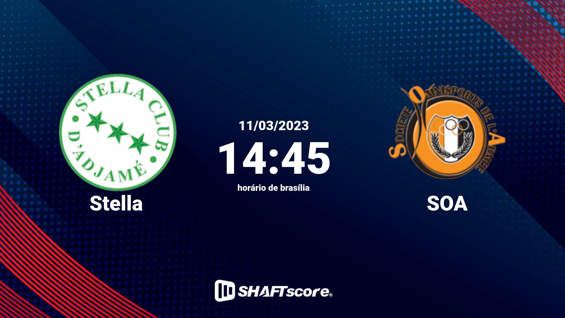 Estatísticas do jogo Stella vs SOA 11.03 14:45