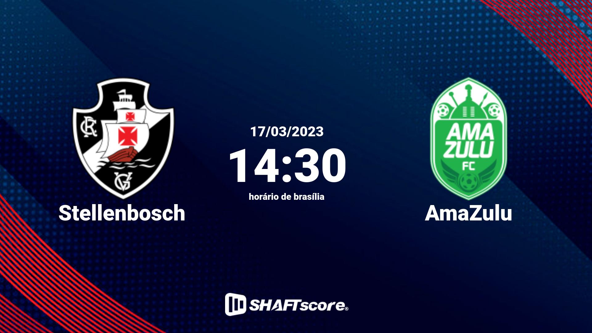 Estatísticas do jogo Stellenbosch vs AmaZulu 17.03 14:30