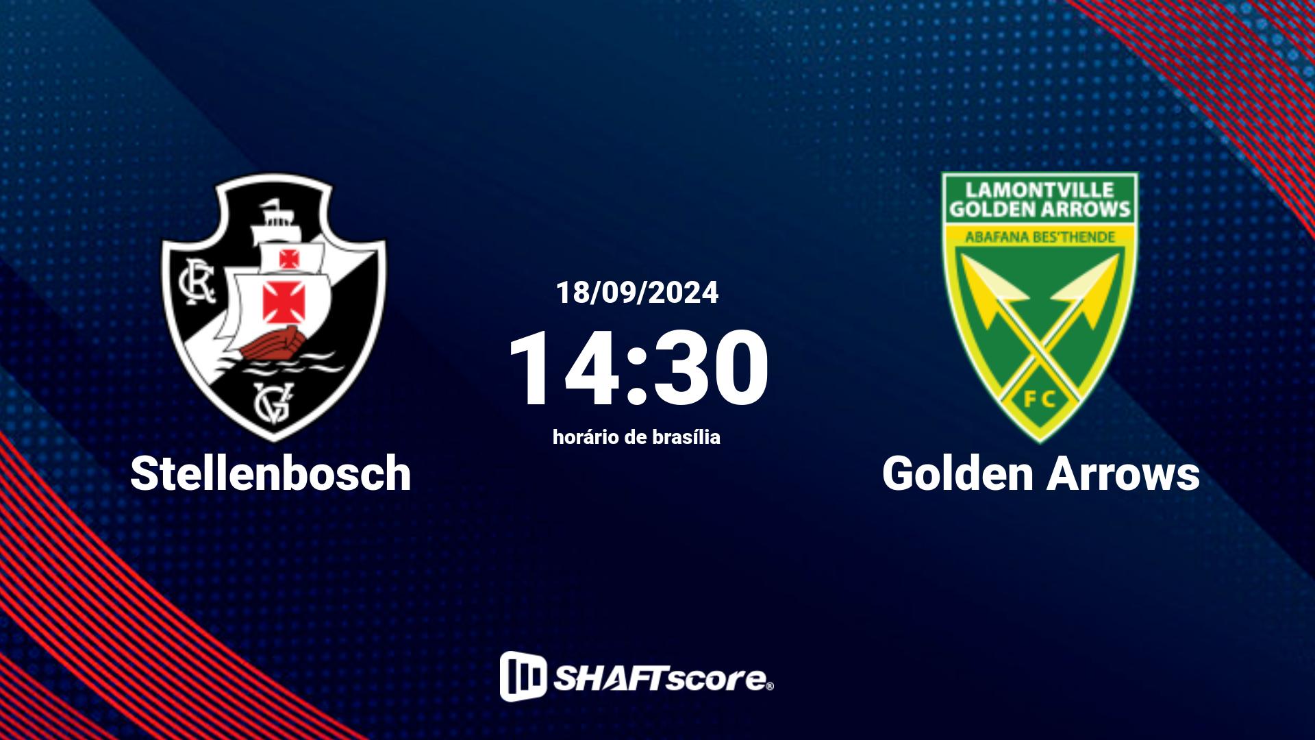 Estatísticas do jogo Stellenbosch vs Golden Arrows 18.09 14:30