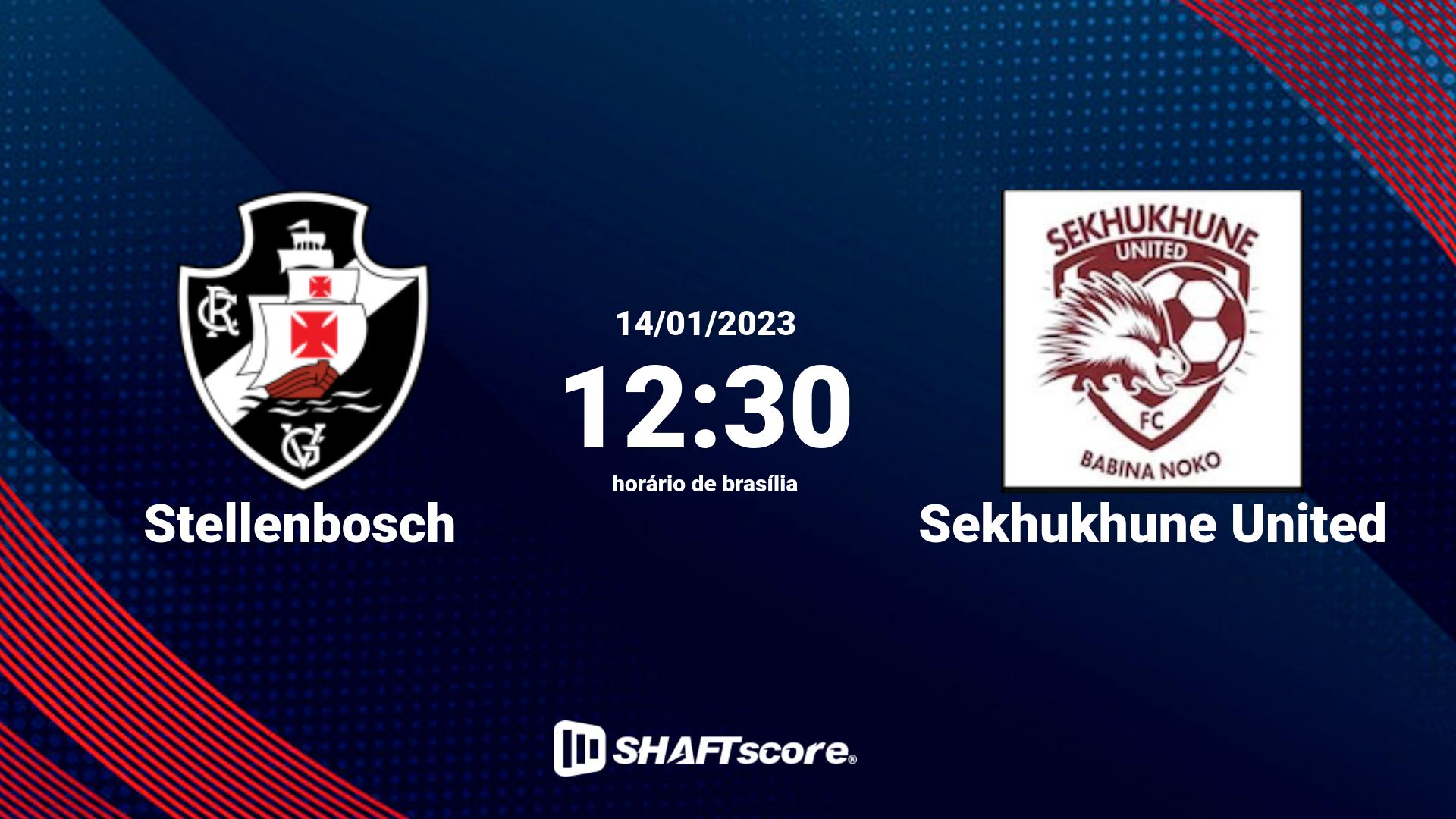 Estatísticas do jogo Stellenbosch vs Sekhukhune United 14.01 12:30