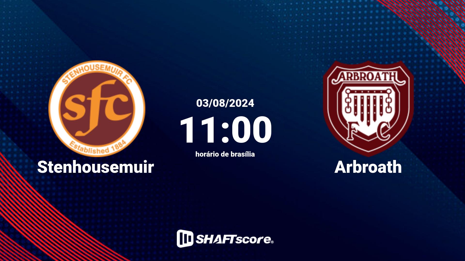 Estatísticas do jogo Stenhousemuir vs Arbroath 03.08 11:00