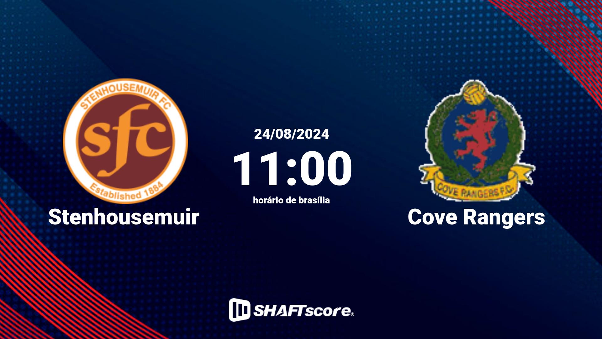 Estatísticas do jogo Stenhousemuir vs Cove Rangers 24.08 11:00