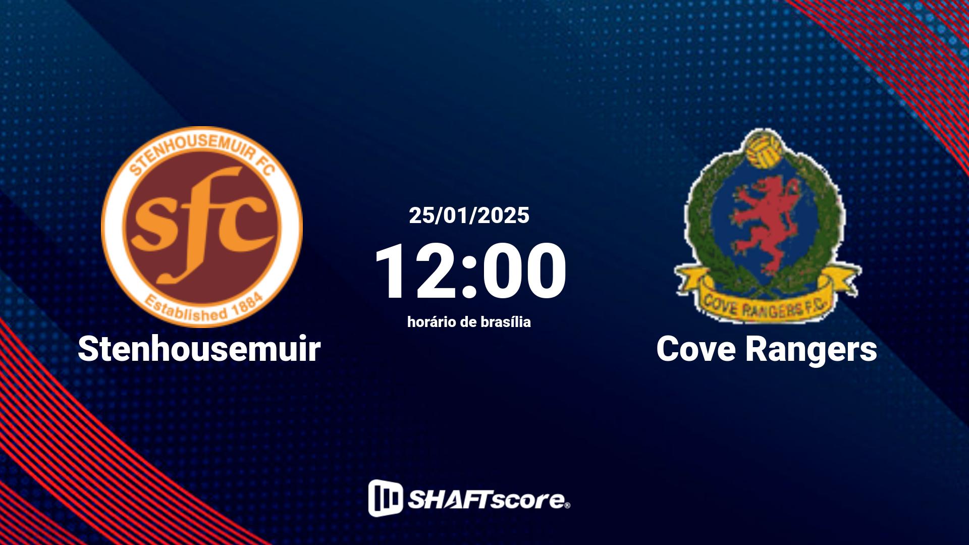 Estatísticas do jogo Stenhousemuir vs Cove Rangers 25.01 12:00