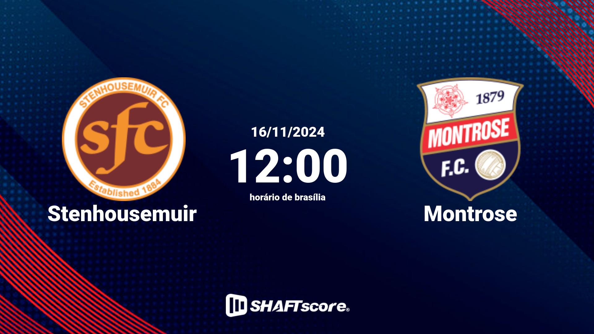 Estatísticas do jogo Stenhousemuir vs Montrose 16.11 12:00