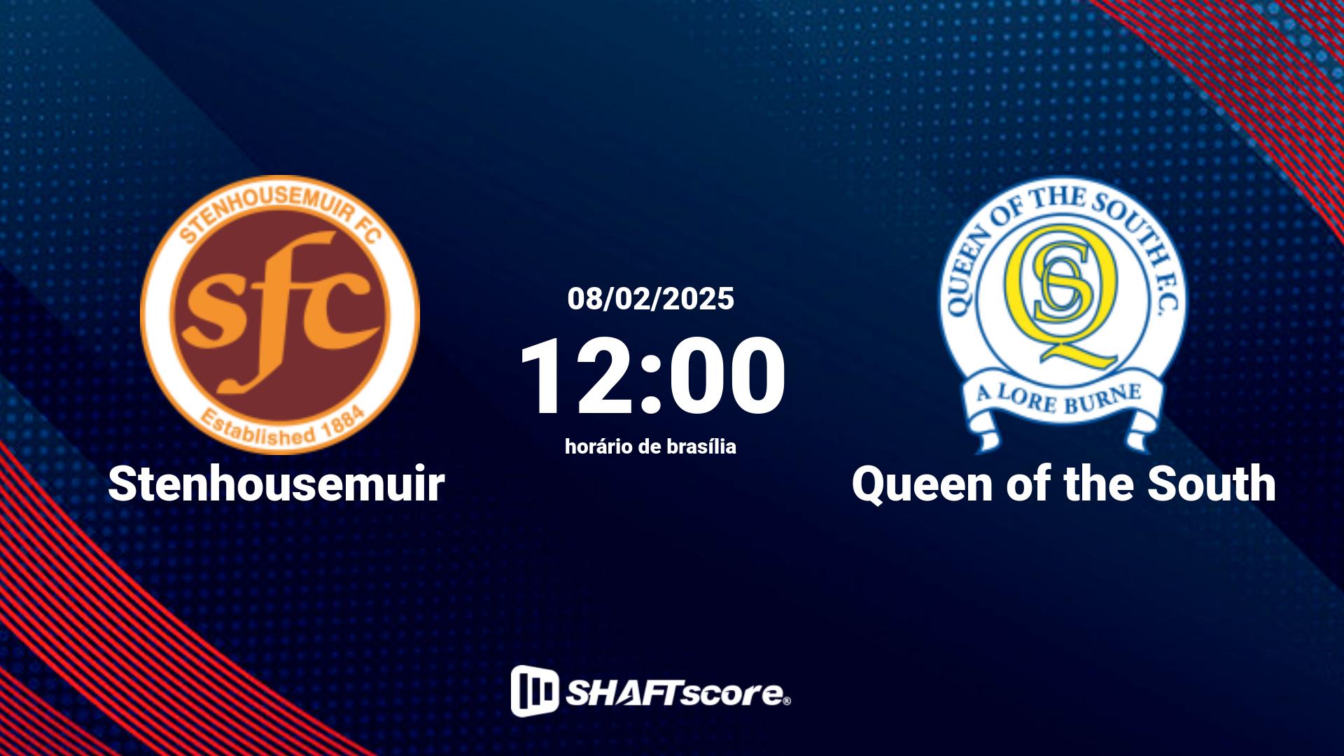 Estatísticas do jogo Stenhousemuir vs Queen of the South 08.02 12:00