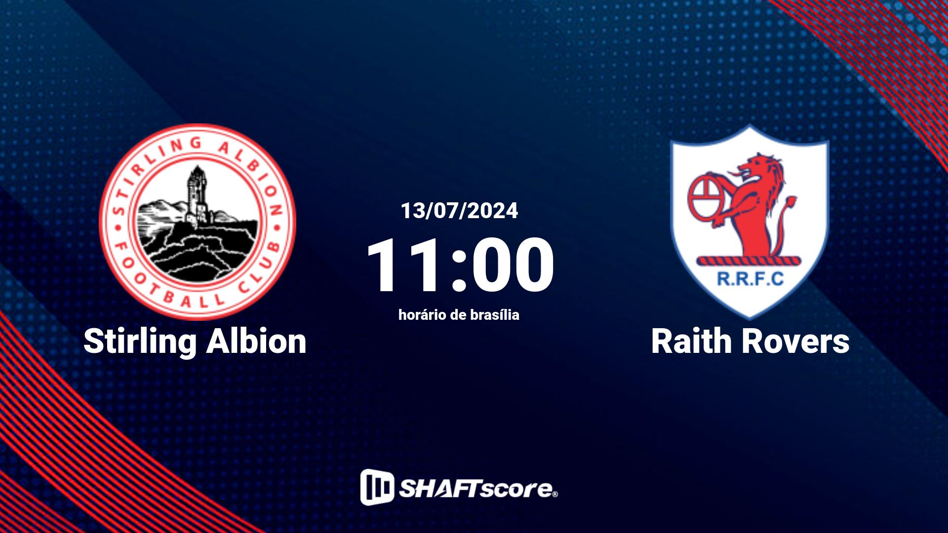 Estatísticas do jogo Stirling Albion vs Raith Rovers 13.07 11:00