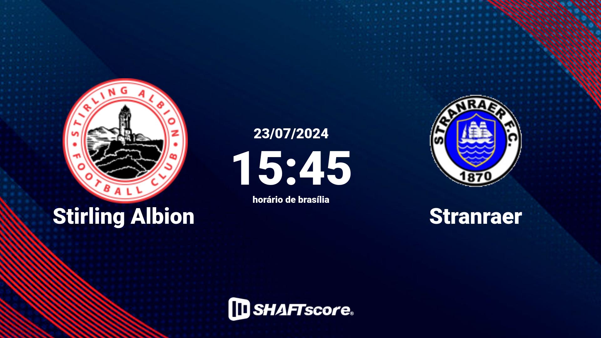 Estatísticas do jogo Stirling Albion vs Stranraer 23.07 15:45