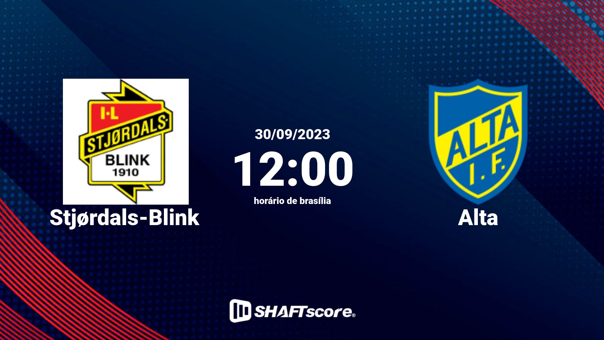Estatísticas do jogo Stjørdals-Blink vs Alta 30.09 12:00