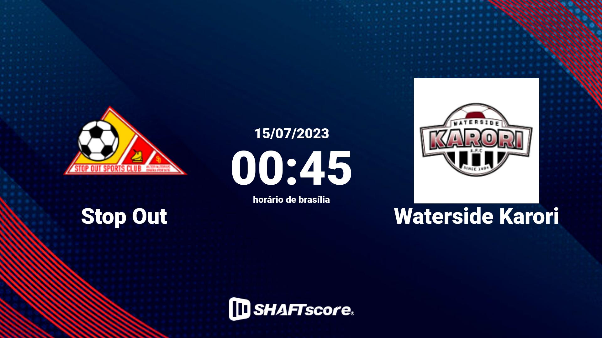Estatísticas do jogo Stop Out vs Waterside Karori 15.07 00:45