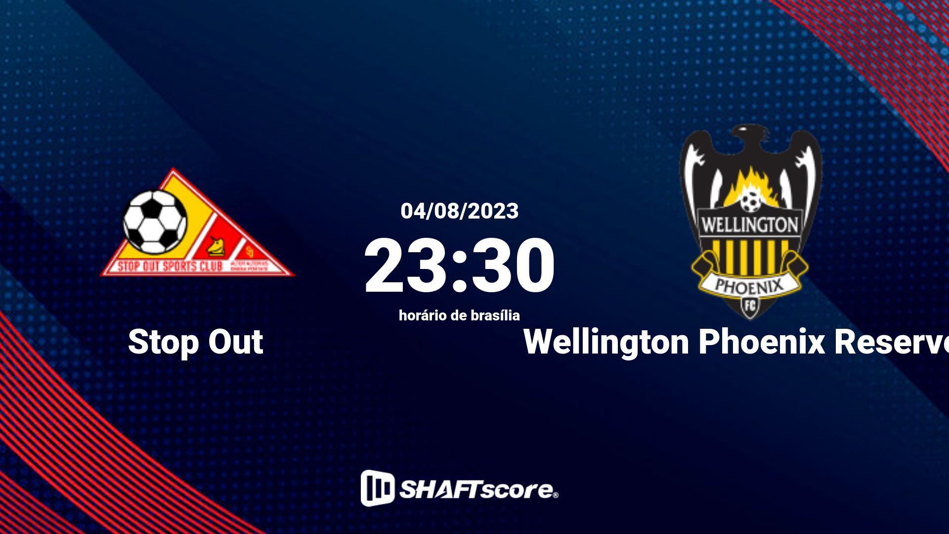 Estatísticas do jogo Stop Out vs Wellington Phoenix Reserves 04.08 23:30