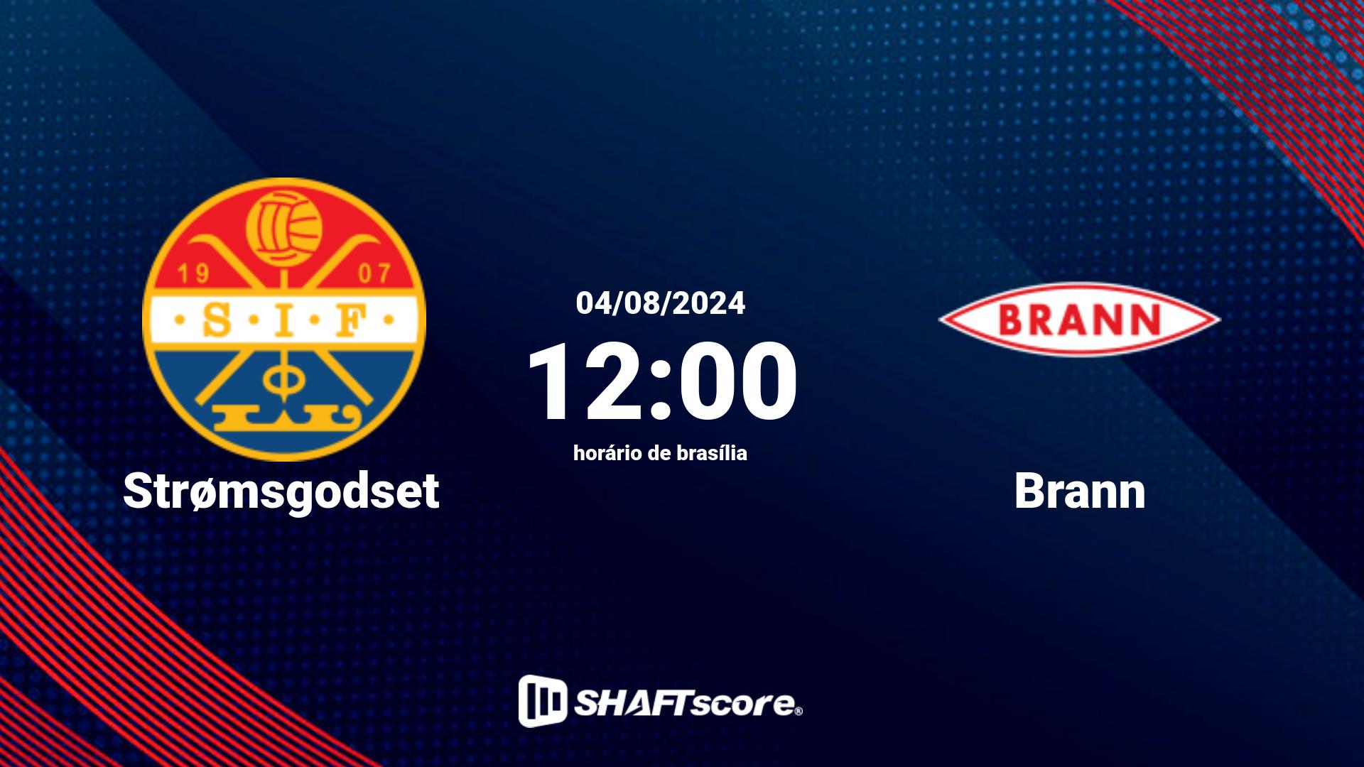 Estatísticas do jogo Strømsgodset vs Brann 04.08 12:00