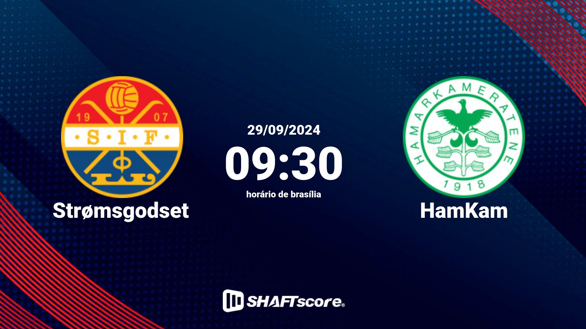 Estatísticas do jogo Strømsgodset vs HamKam 29.09 09:30