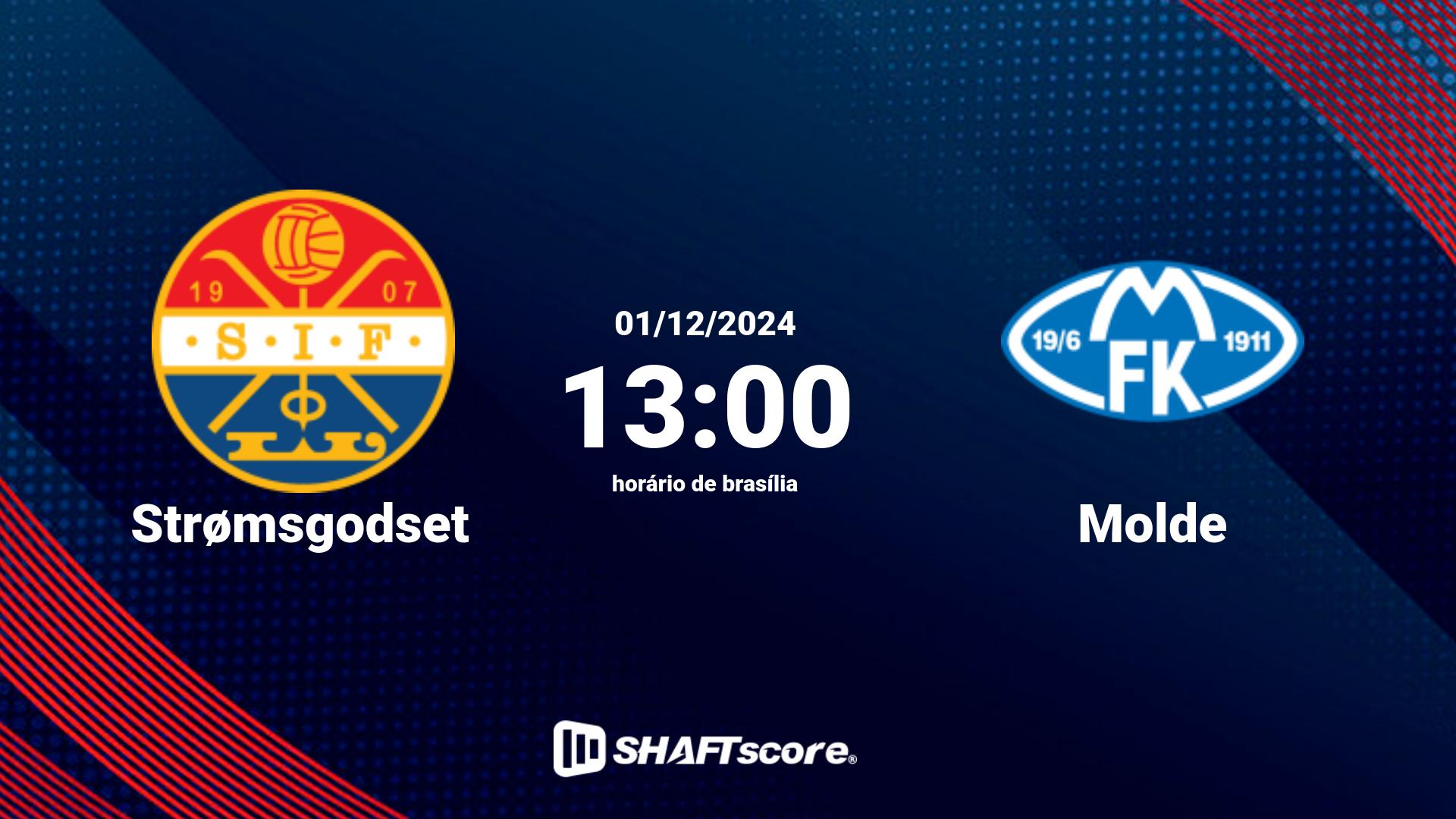 Estatísticas do jogo Strømsgodset vs Molde 01.12 13:00