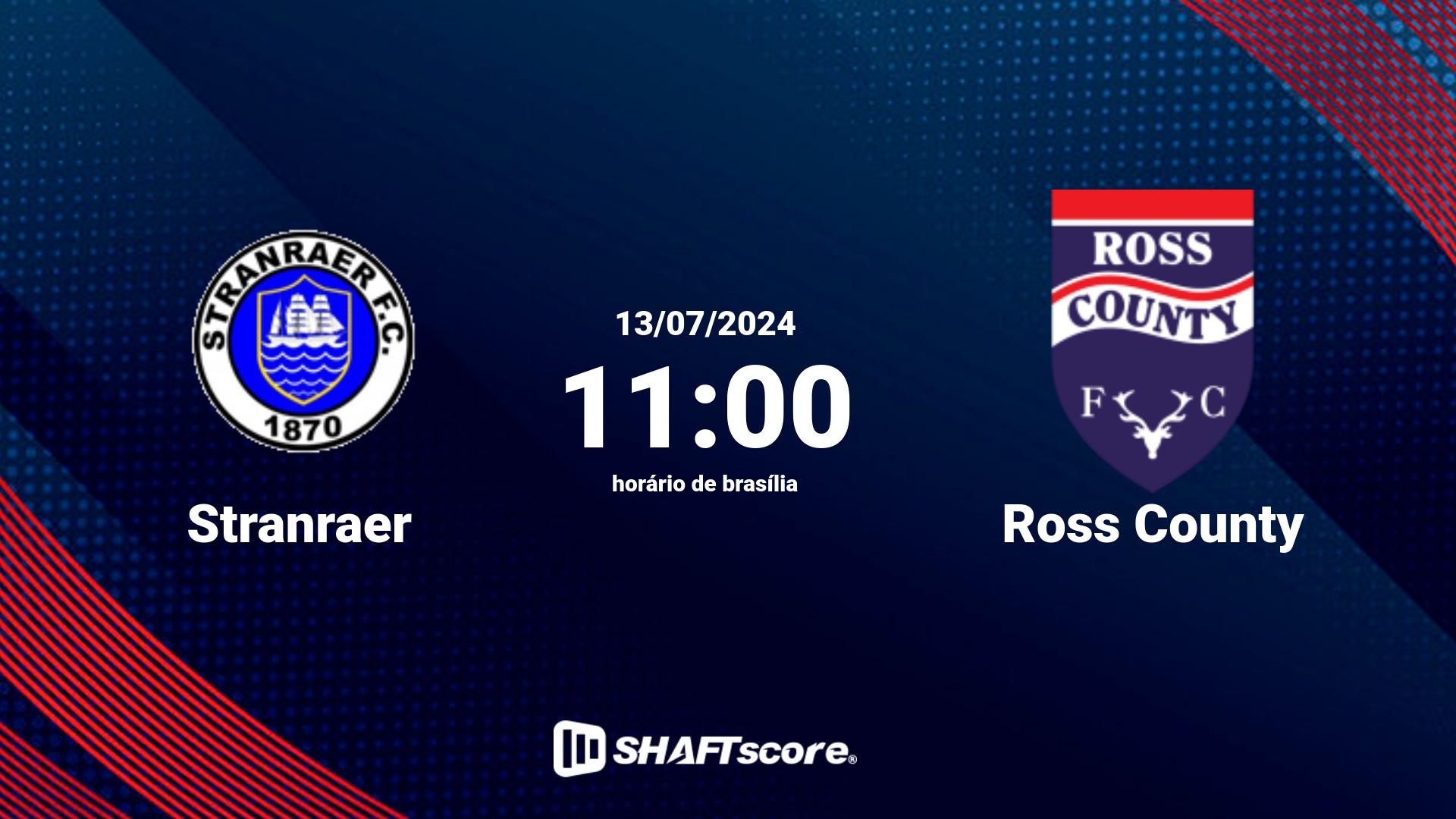 Estatísticas do jogo Stranraer vs Ross County 13.07 11:00