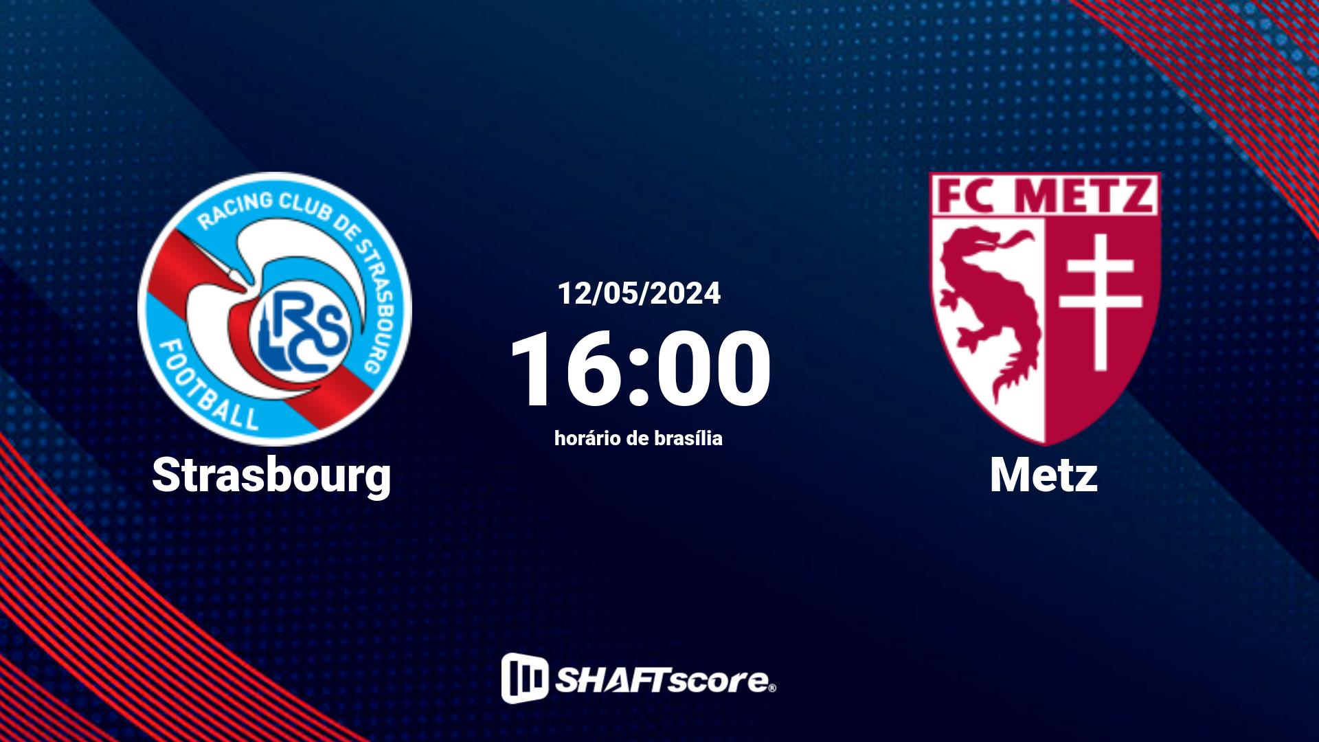 Estatísticas do jogo Strasbourg vs Metz 12.05 16:00
