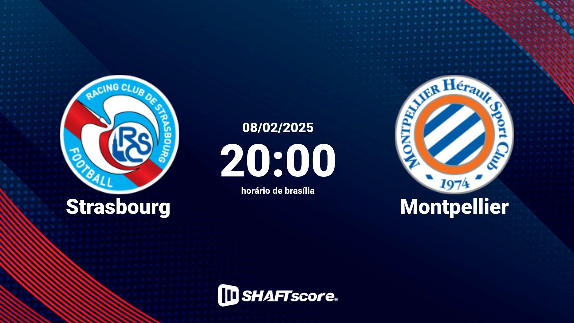 Estatísticas do jogo Strasbourg vs Montpellier 08.02 20:00