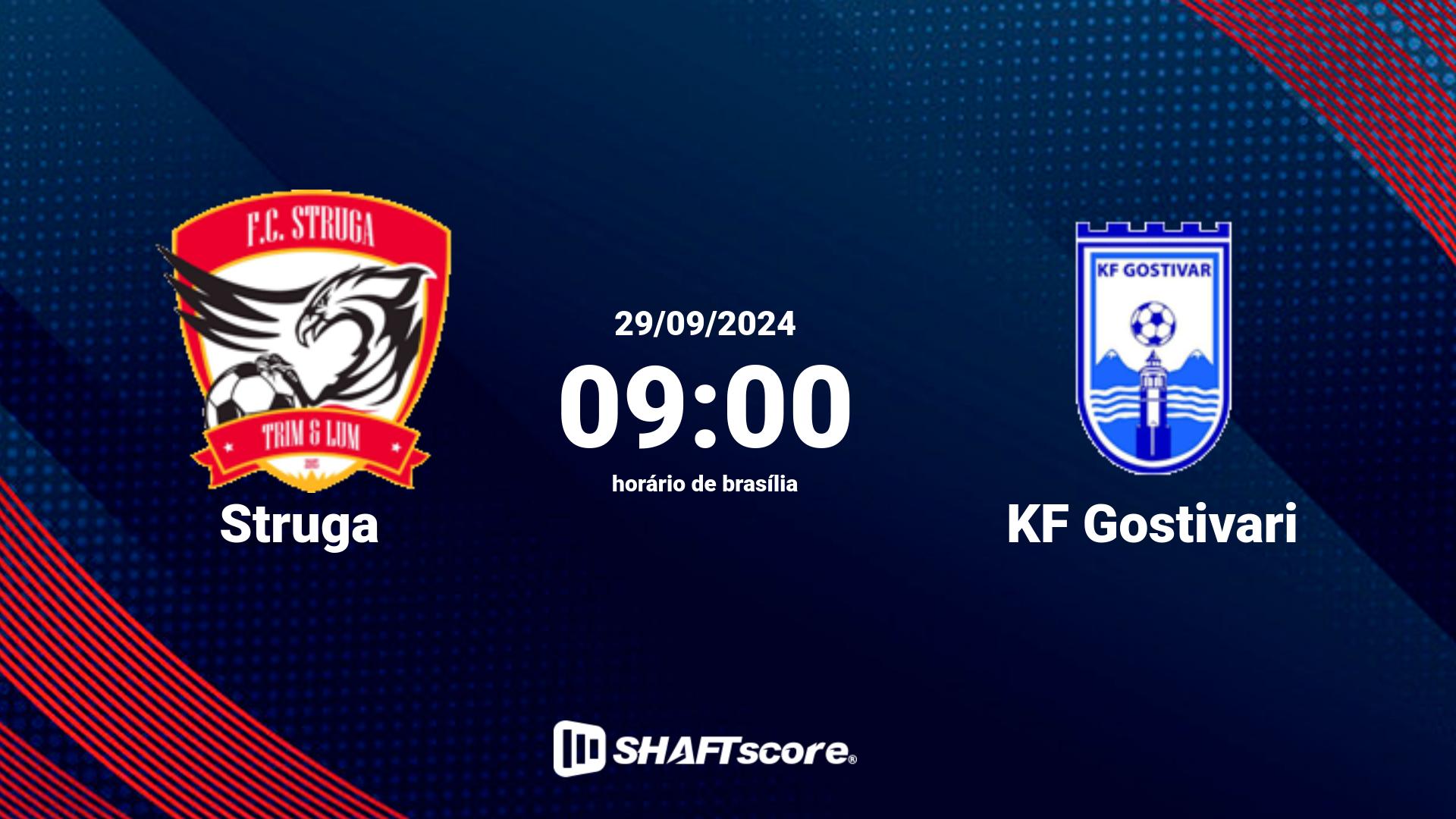 Estatísticas do jogo Struga vs KF Gostivari 29.09 09:00