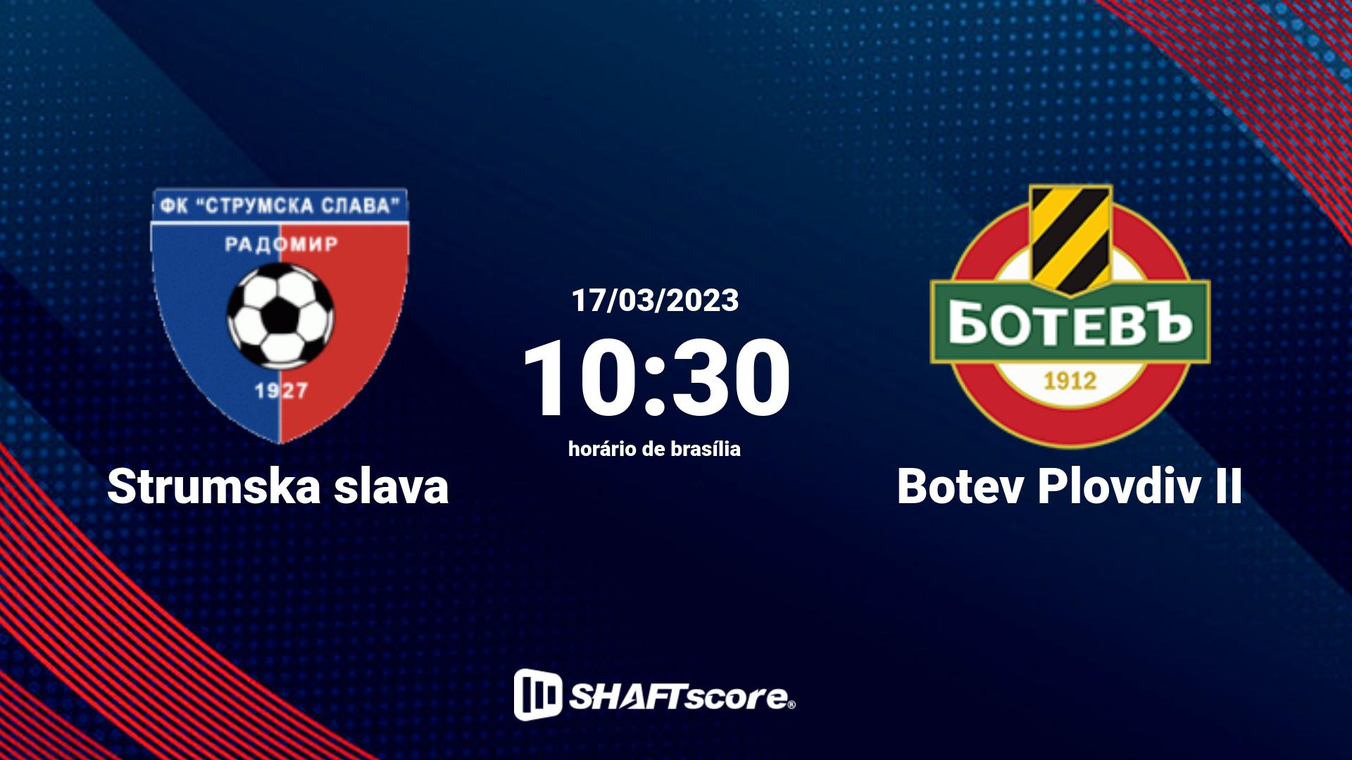 Estatísticas do jogo Strumska slava vs Botev Plovdiv II 17.03 10:30