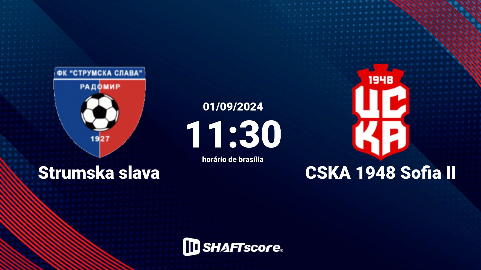 Estatísticas do jogo Strumska slava vs CSKA 1948 Sofia II 01.09 11:30