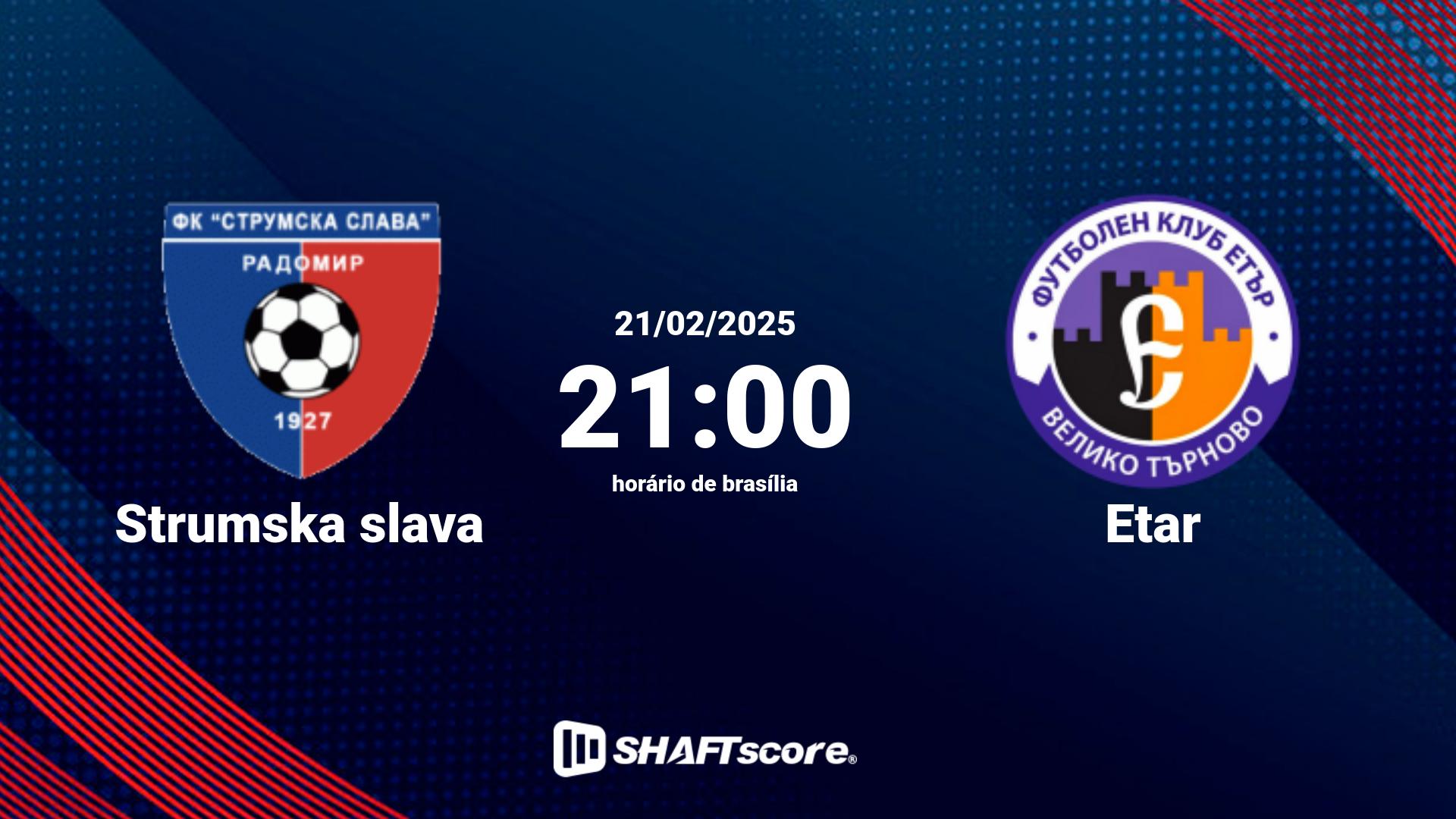 Estatísticas do jogo Strumska slava vs Etar 21.02 21:00