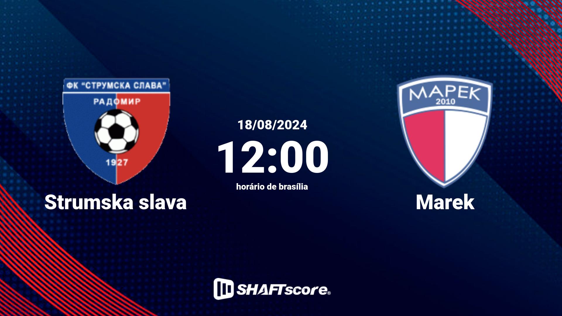 Estatísticas do jogo Strumska slava vs Marek 18.08 12:00