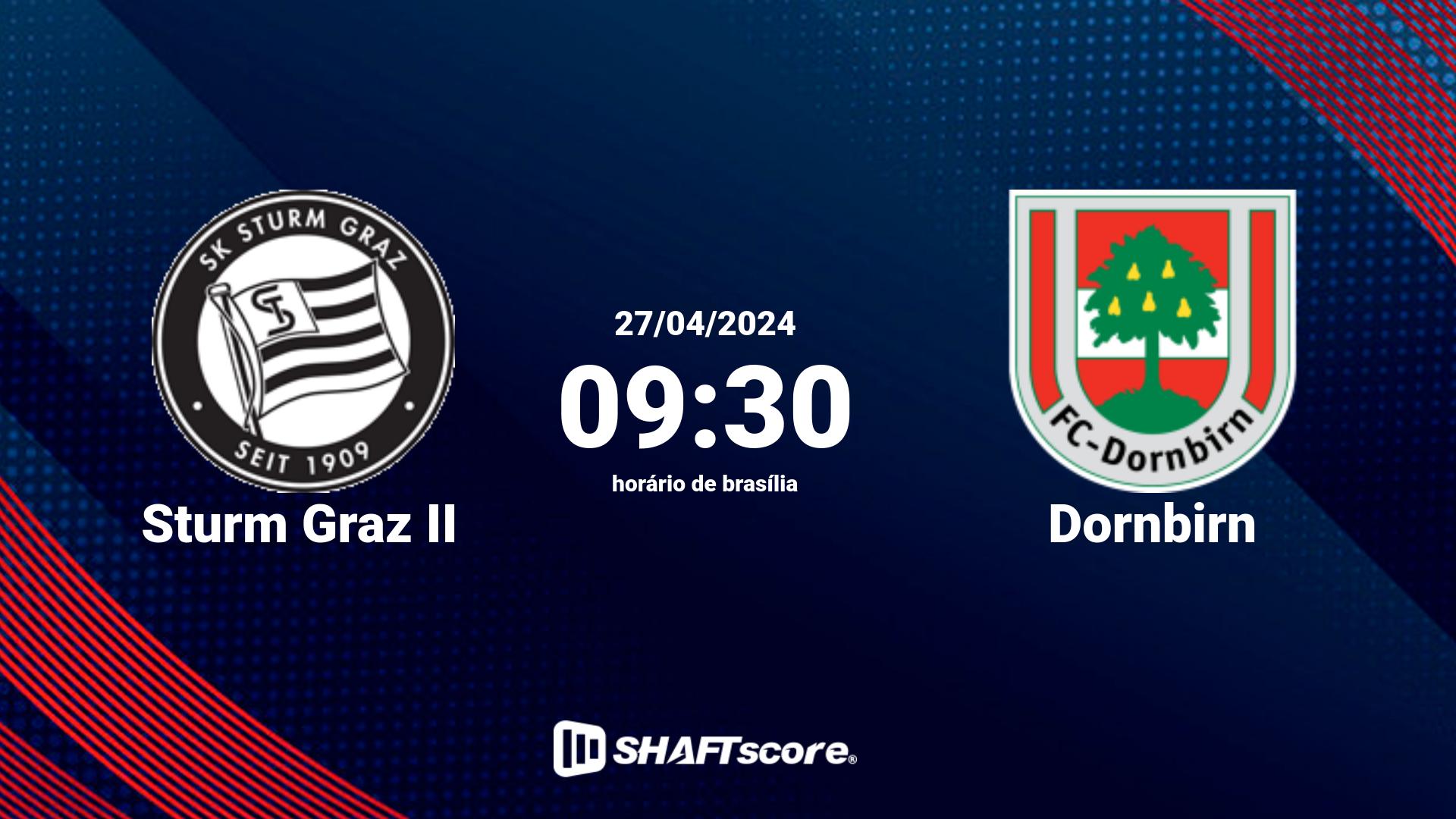 Estatísticas do jogo Sturm Graz II vs Dornbirn 27.04 09:30