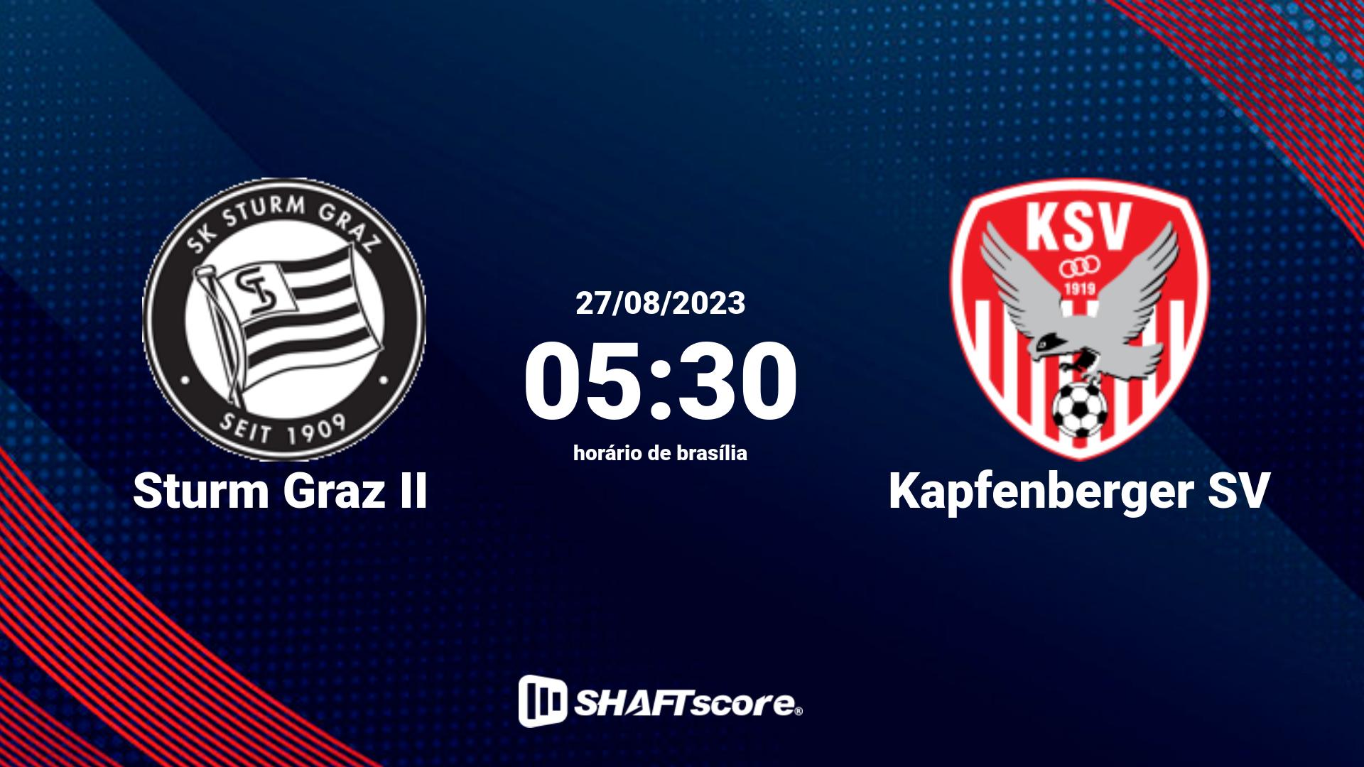 Estatísticas do jogo Sturm Graz II vs Kapfenberger SV 27.08 05:30