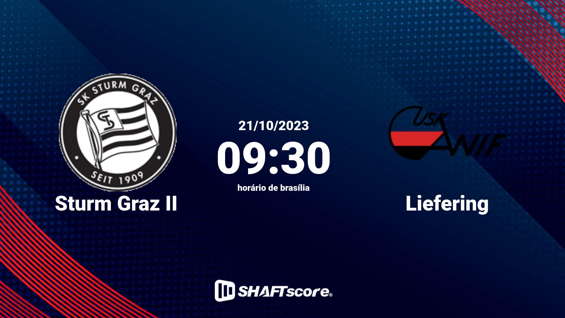 Estatísticas do jogo Sturm Graz II vs Liefering 21.10 09:30