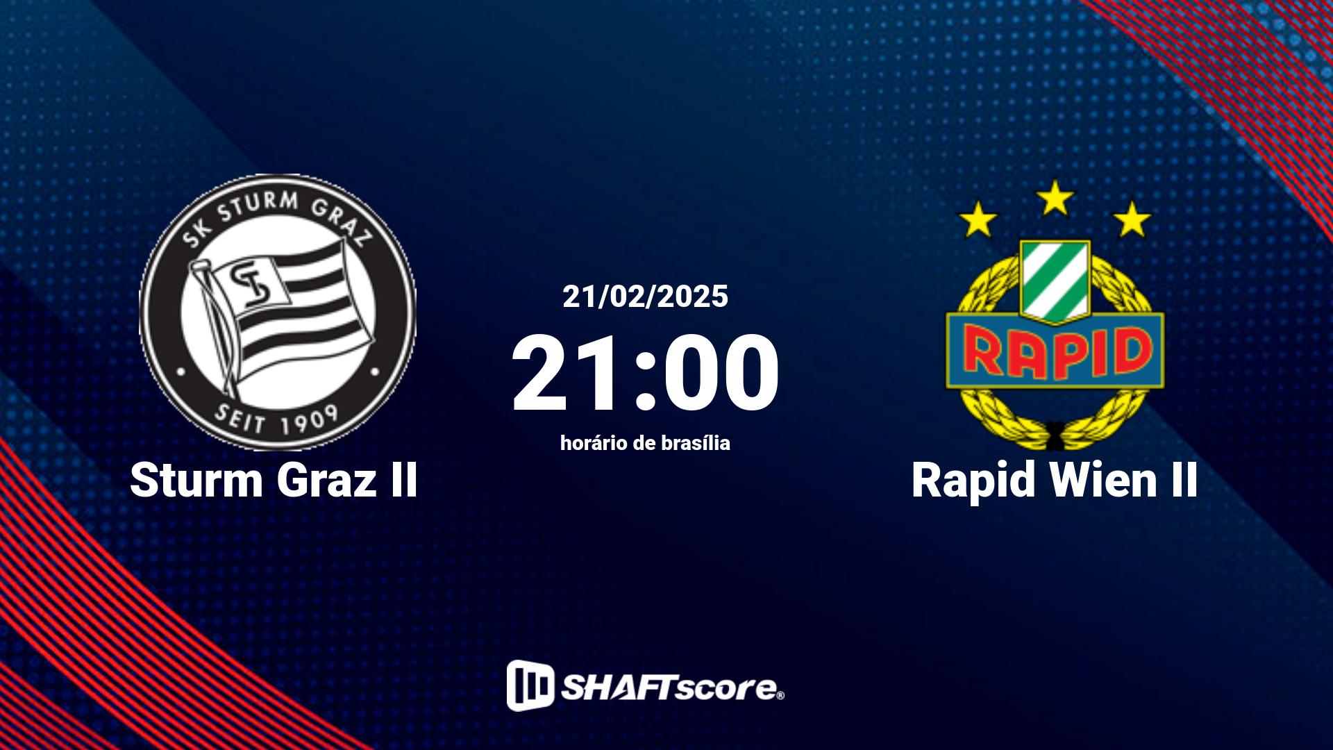 Estatísticas do jogo Sturm Graz II vs Rapid Wien II 21.02 21:00