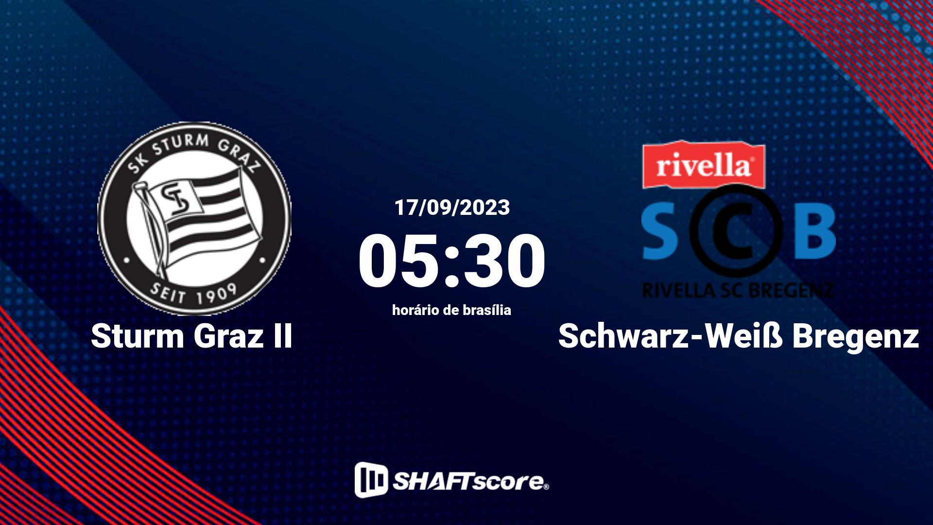 Estatísticas do jogo Sturm Graz II vs Schwarz-Weiß Bregenz 17.09 05:30