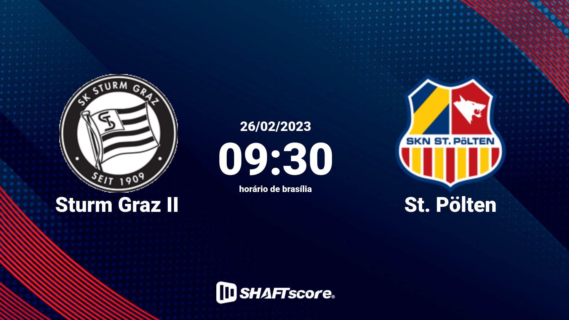 Estatísticas do jogo Sturm Graz II vs St. Pölten 26.02 09:30